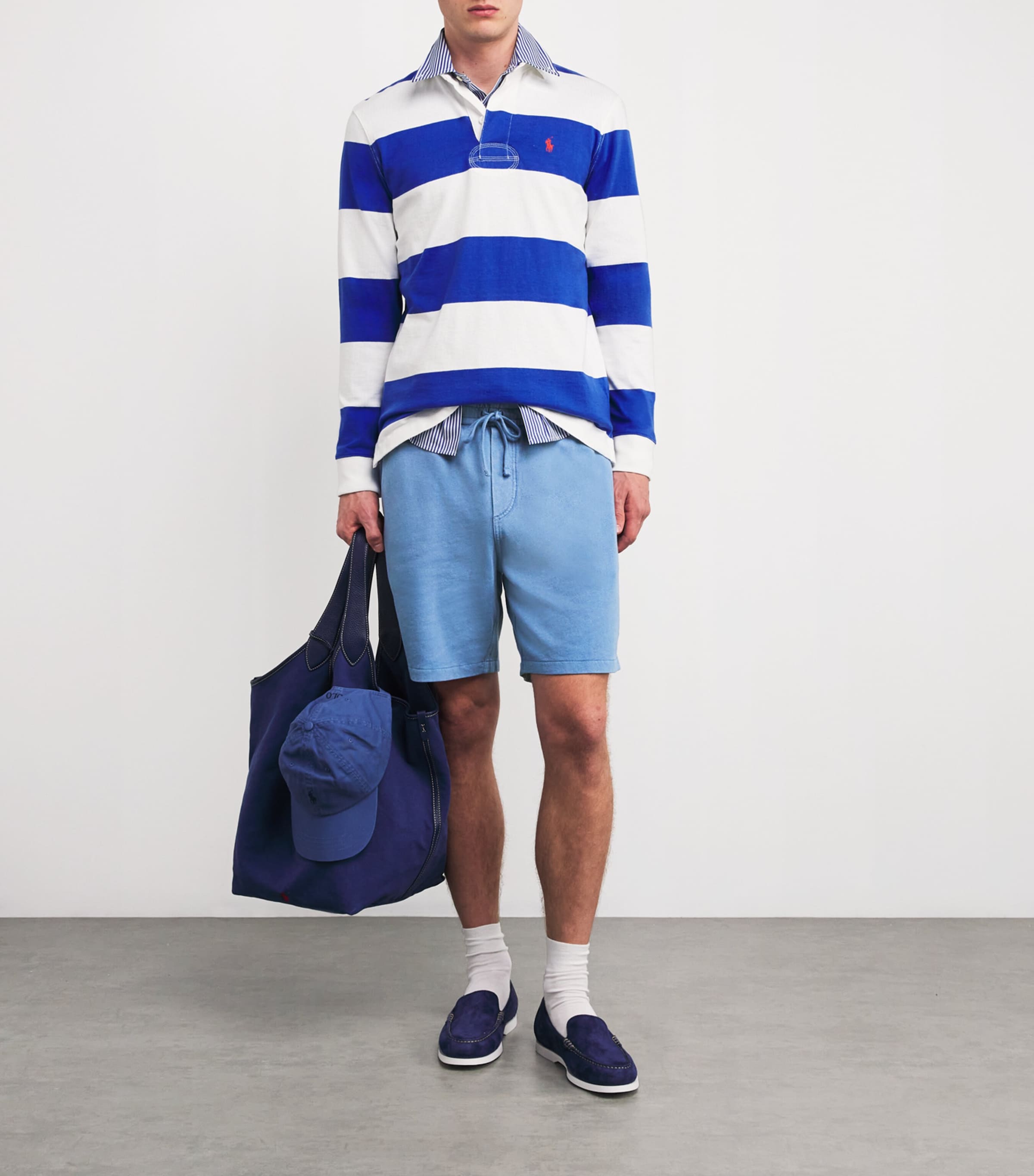 Polo Ralph Lauren Mens Cotton Terry Shorts Blue Image 2