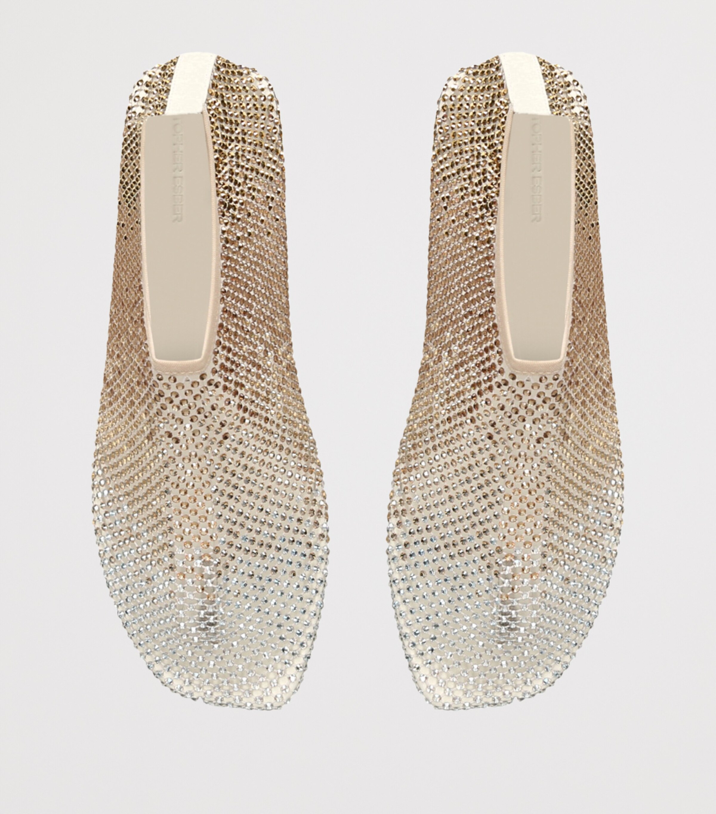 Christopher Esber Mesh Embellished Minette Ballet Flats Gold Image 4