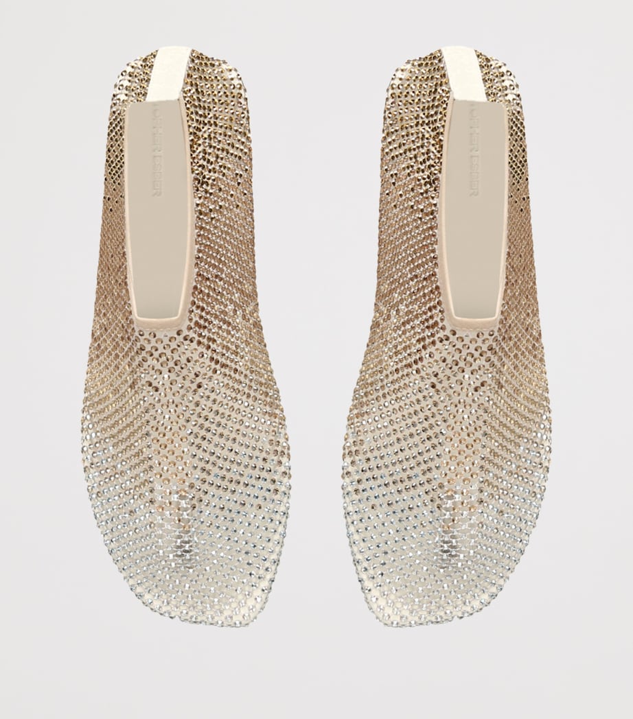 Christopher Esber Mesh Embellished Minette Ballet Flats Gold Image 4