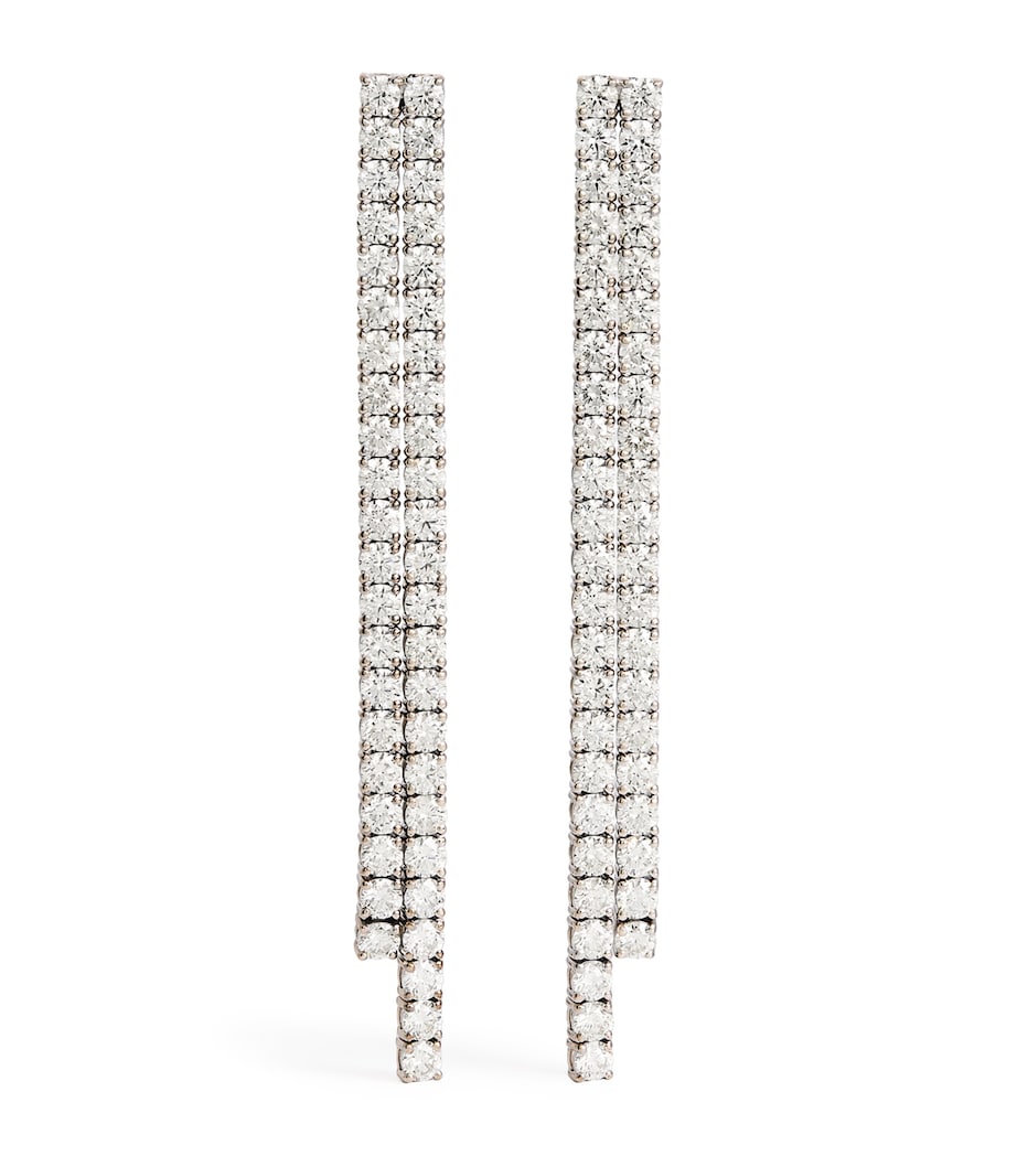 SHAY White Gold and Diamond Tennis Drop Earrings White Gold Image 1