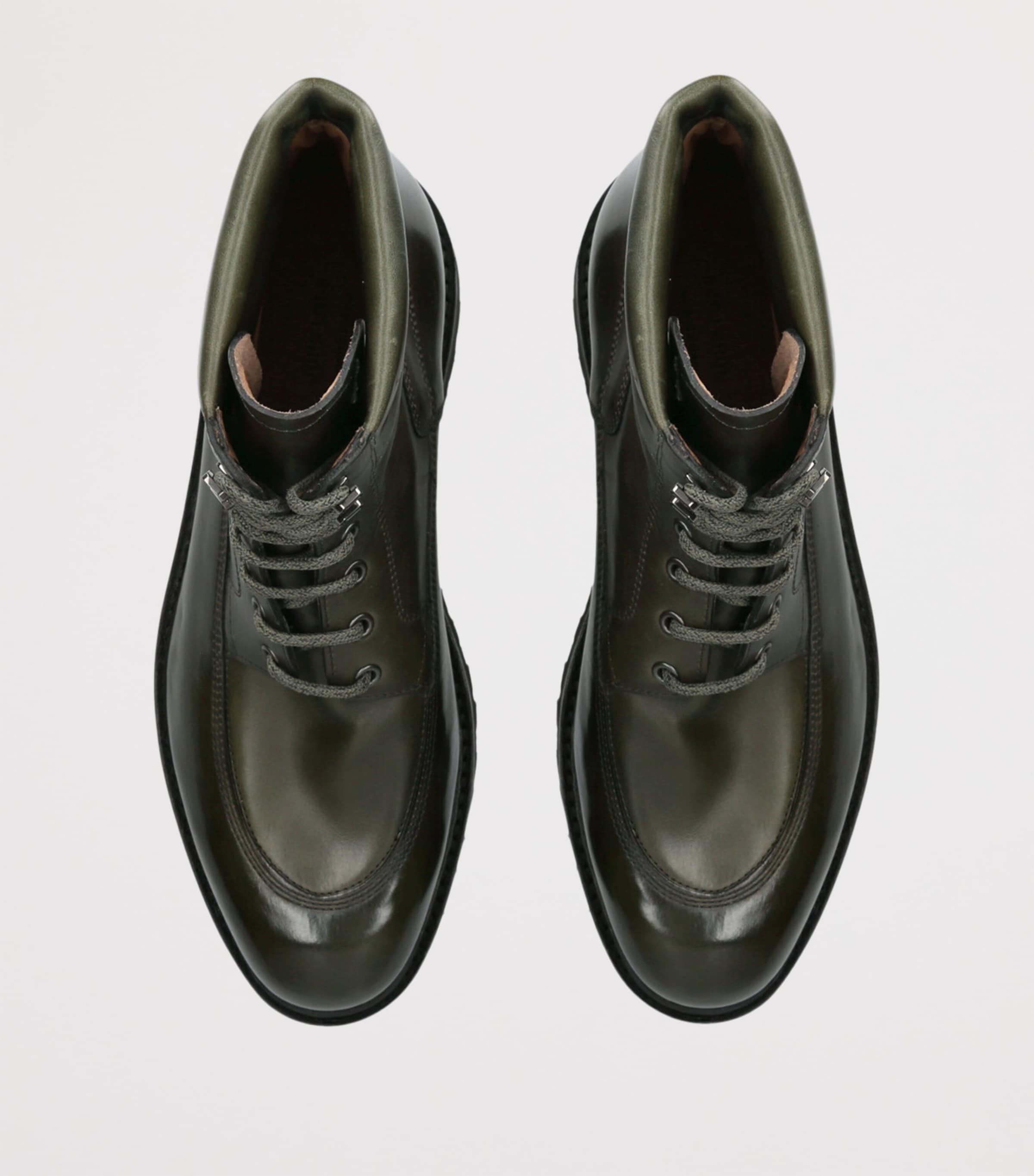 Leather Peak Boots DARK GREEN Image 4