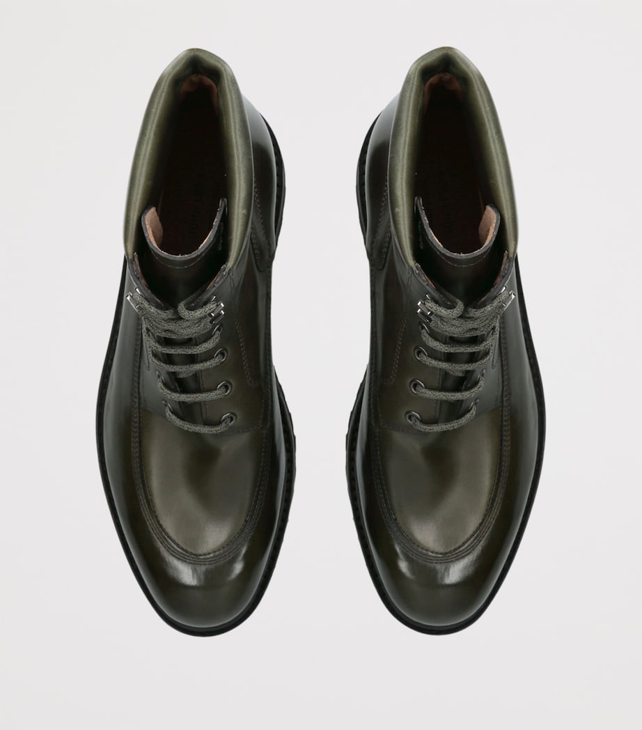 Leather Peak Boots DARK GREEN Image 4