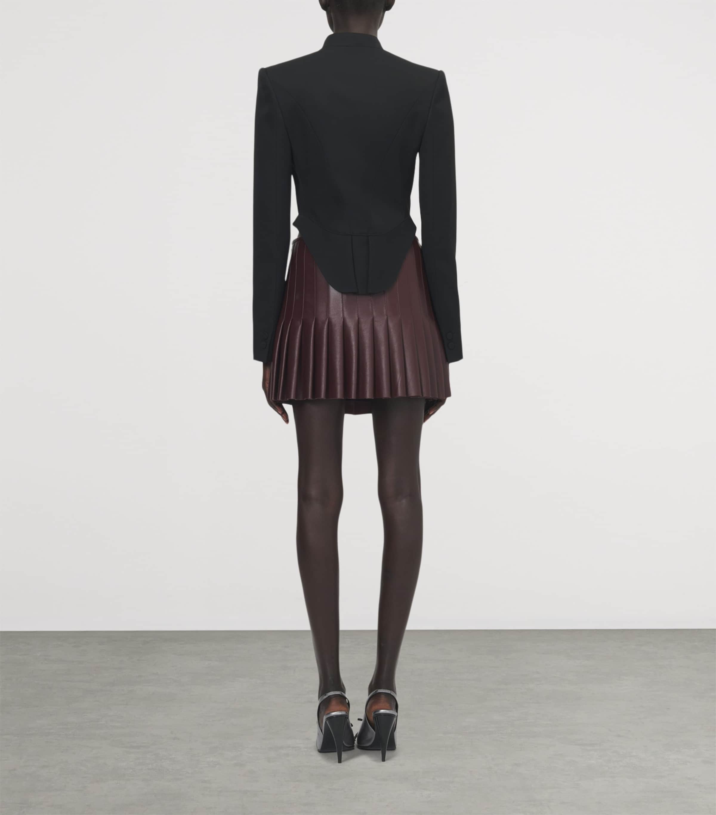 McQueen Womens Wool Embroidered Floral Cropped Jacket Image 4