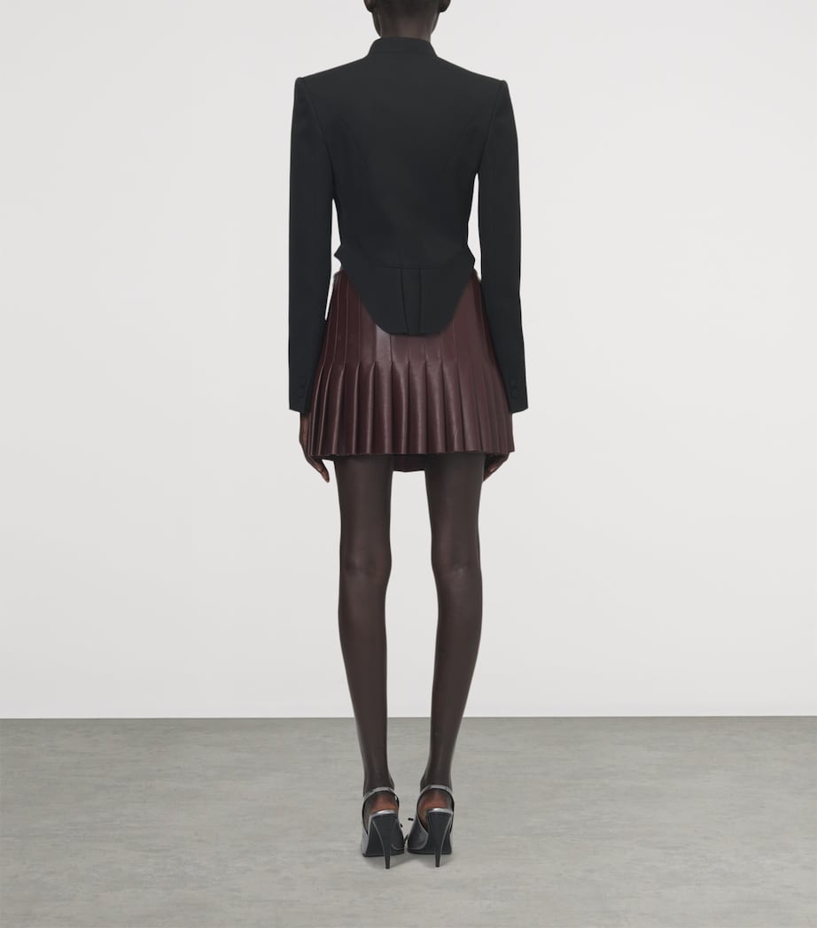McQueen Womens Wool Embroidered Floral Cropped Jacket Image 4