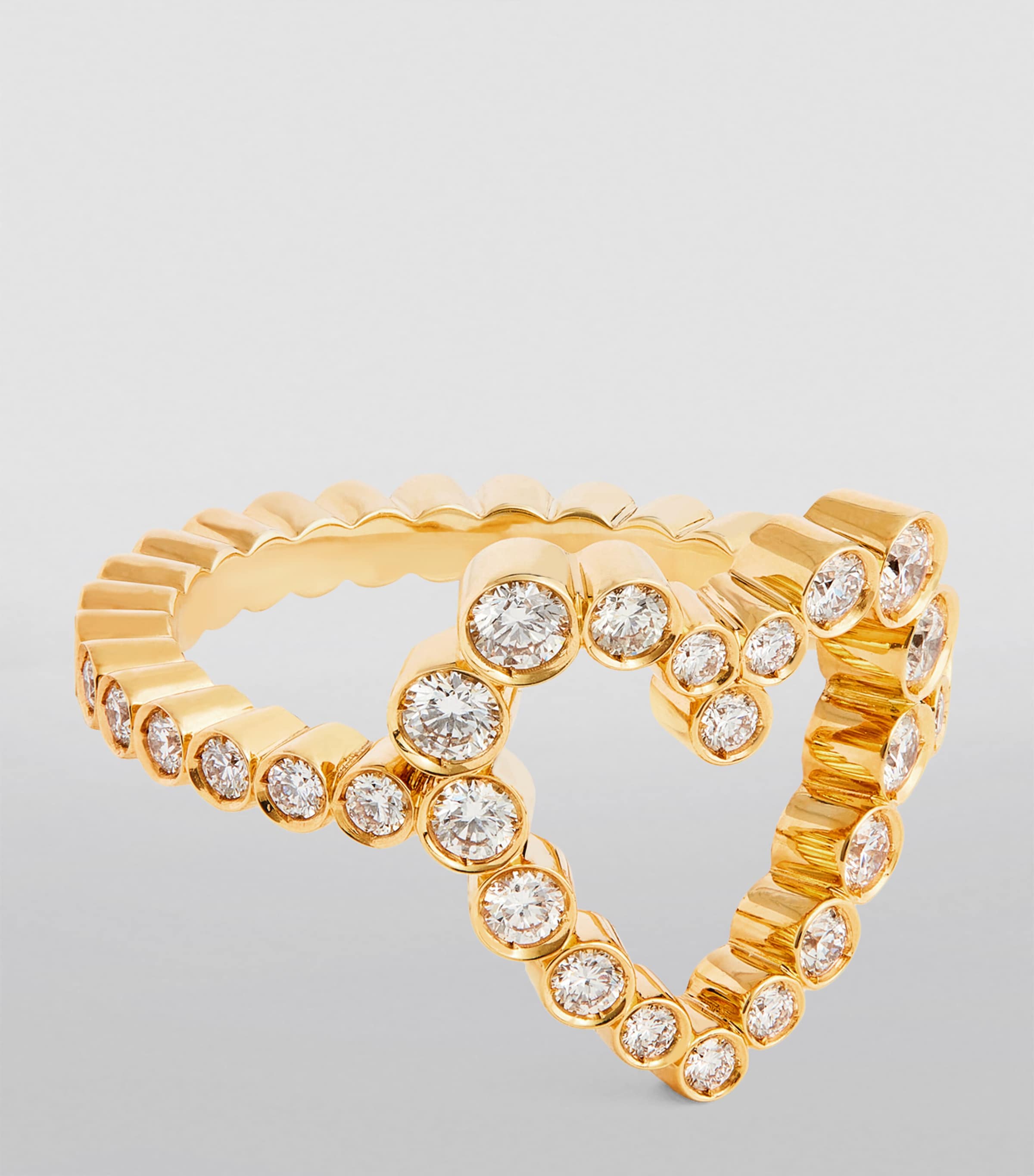 Yellow Gold and Diamond Ensemble Heart Ring YELLOW GOLD Image 3
