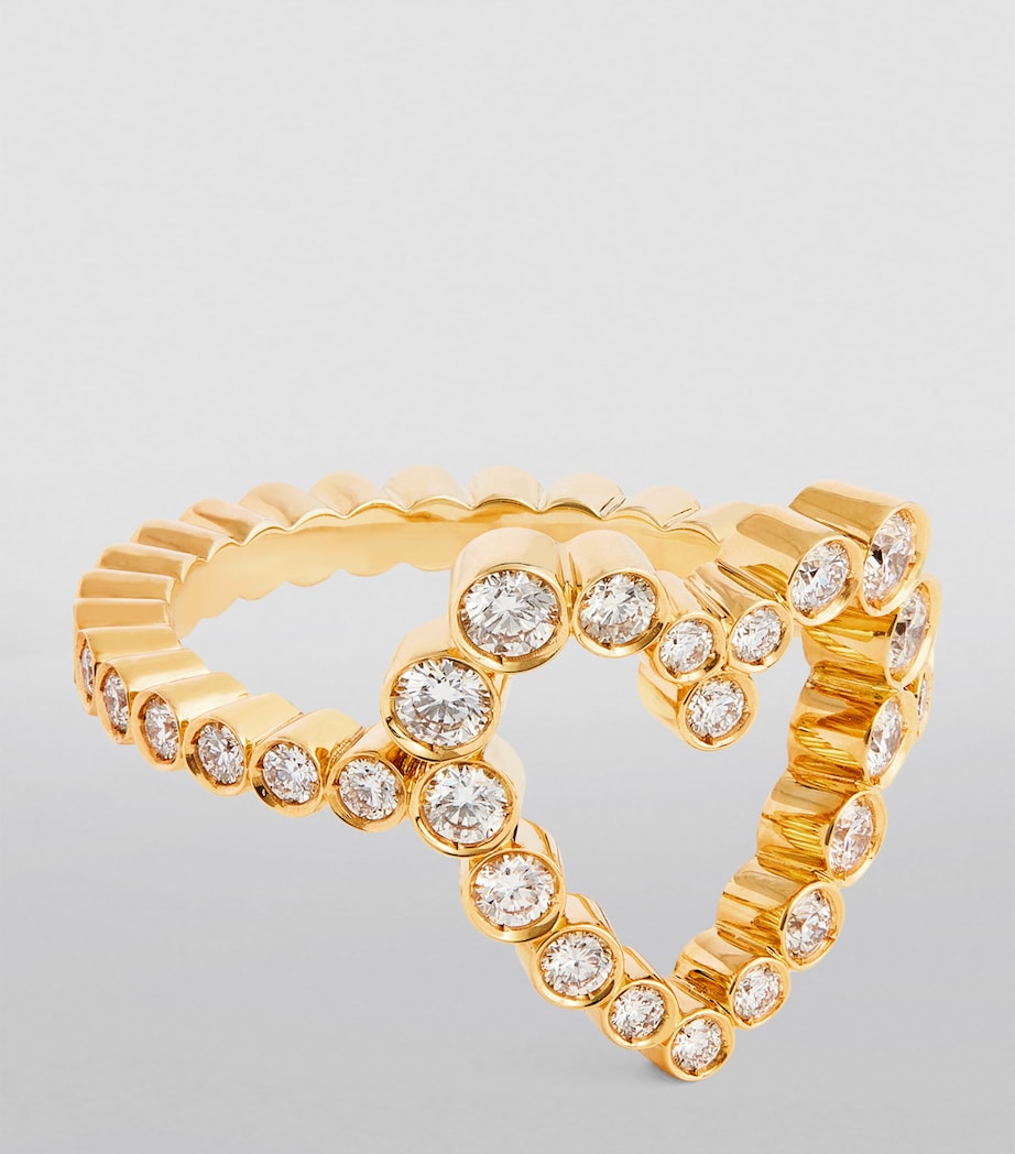 Yellow Gold and Diamond Ensemble Heart Ring YELLOW GOLD Image 3
