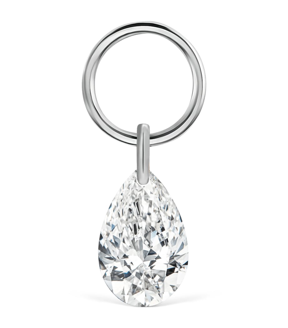 Maria Tash Diamond Pear Floating Charm (4mm) White Gold Image 1