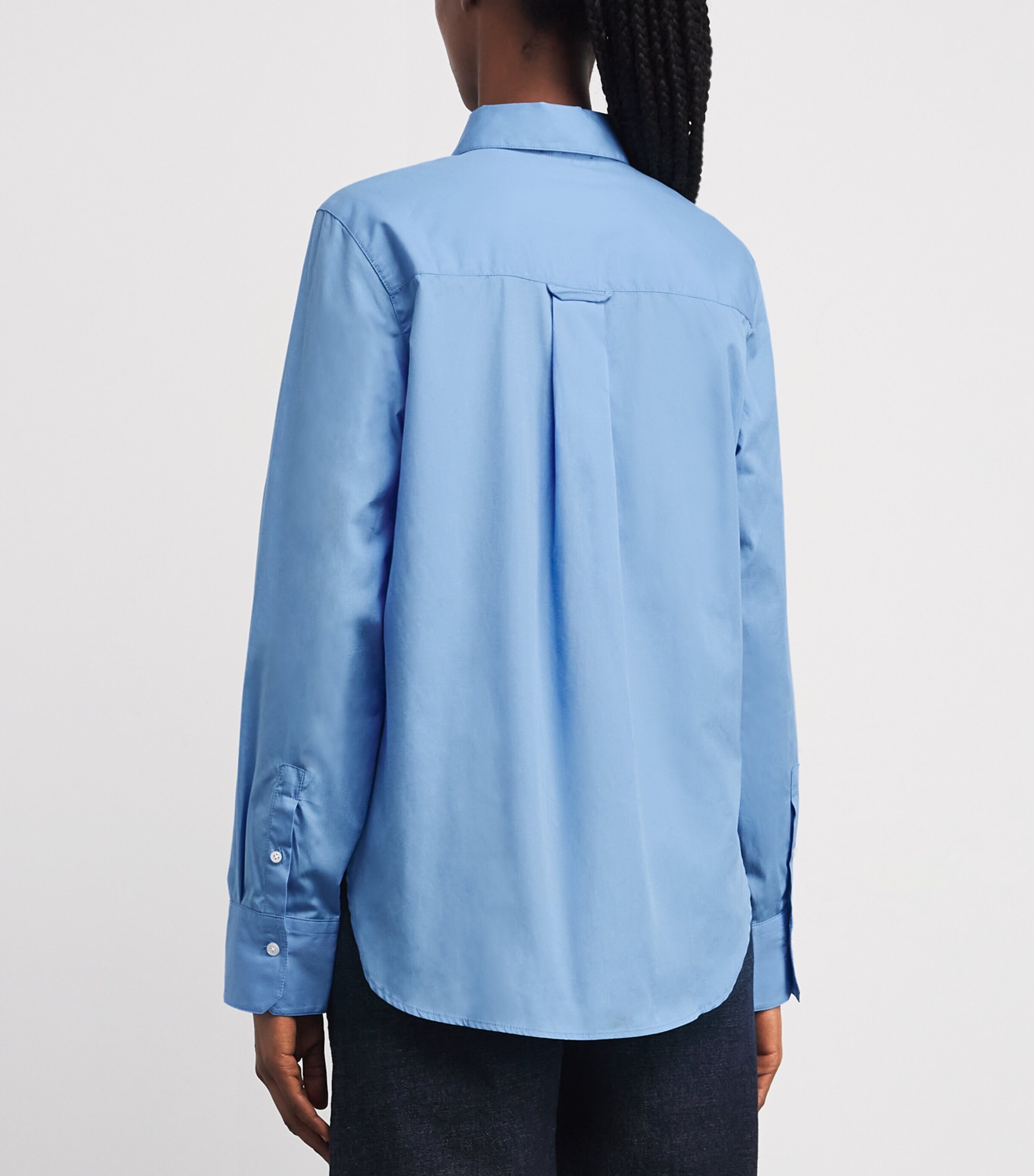 Emin + Paul curved hem fluid blouse - navy