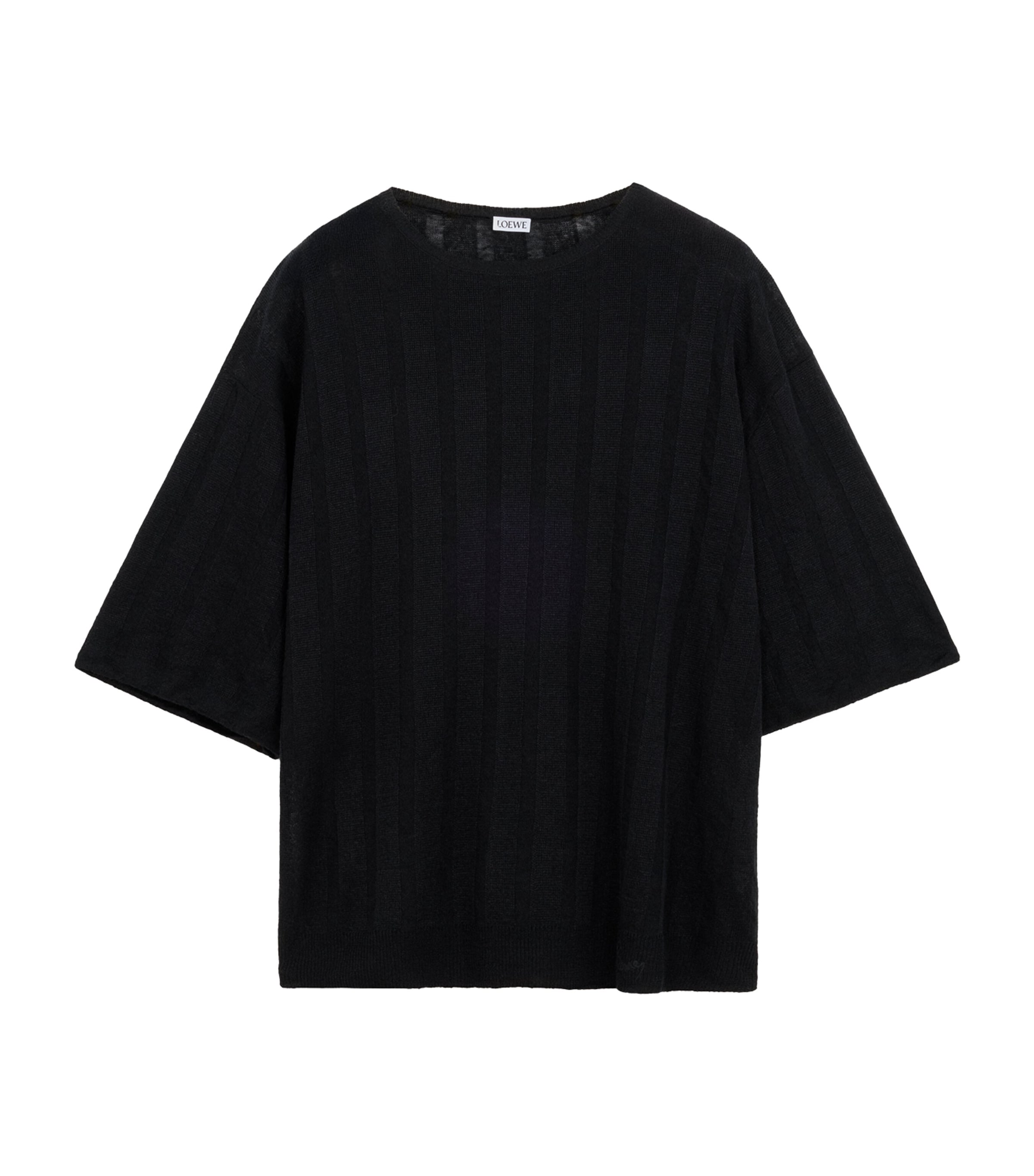 LOEWE Mens x Paula’s Ibiza Linen-Blend T-Shirt Black Image 1