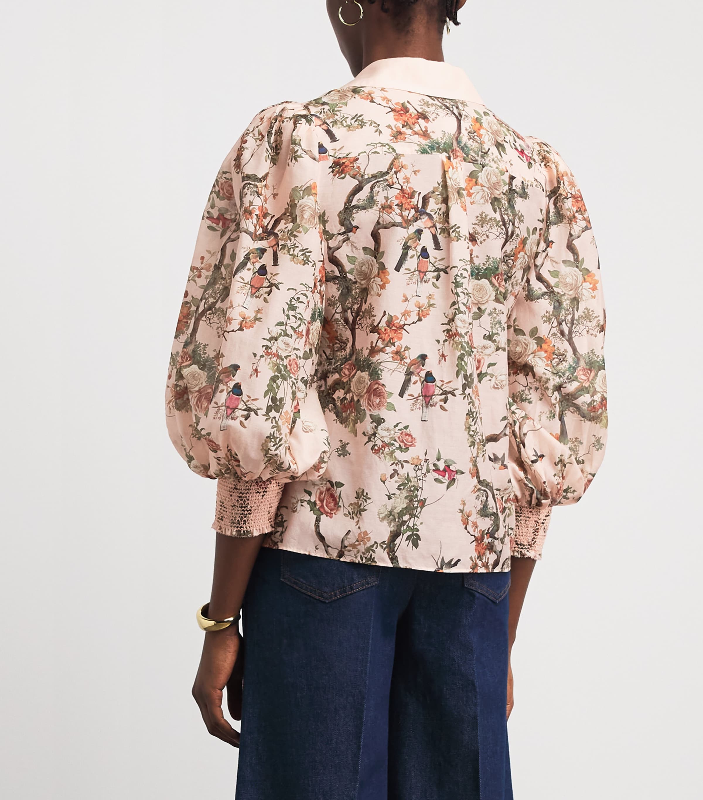 Alice+Olivia Womens Cotton-Silk Floral Charis Blouse Snset Grove Eng Rose Image 5