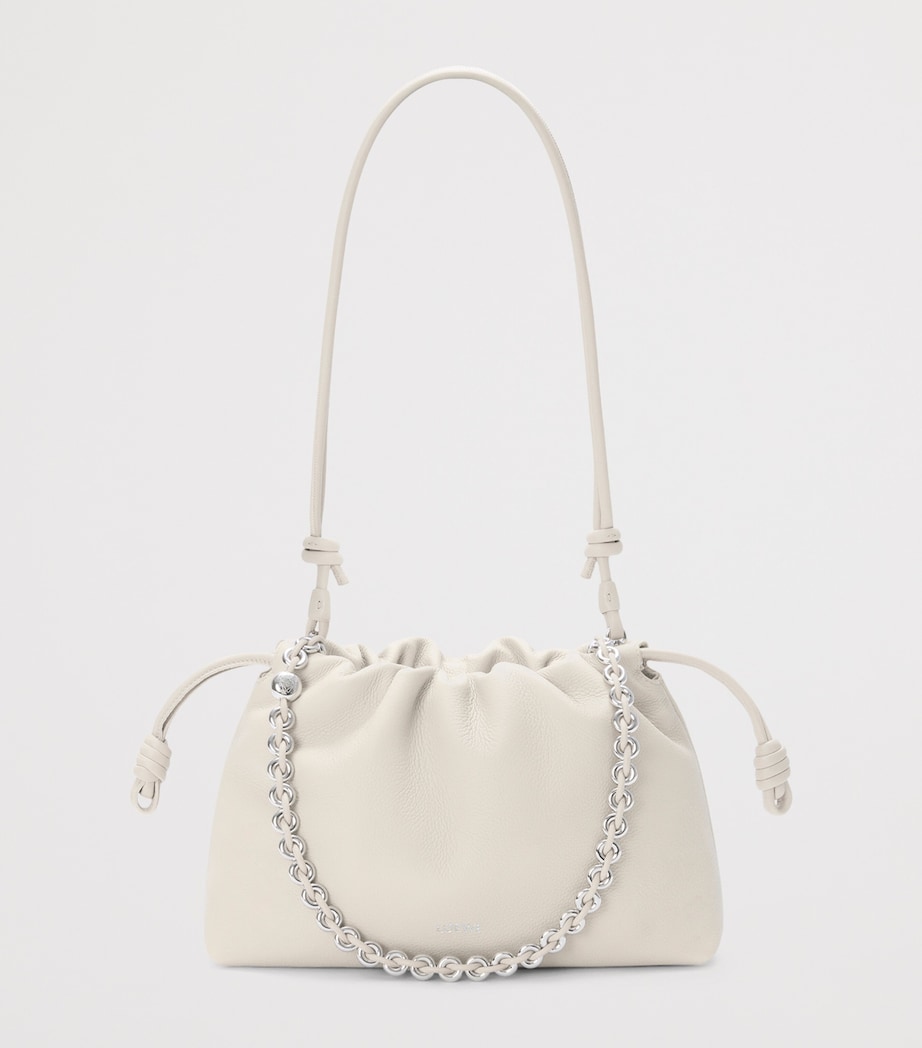 LOEWE Medium Leather Flamenco Purse Soft White Image 6