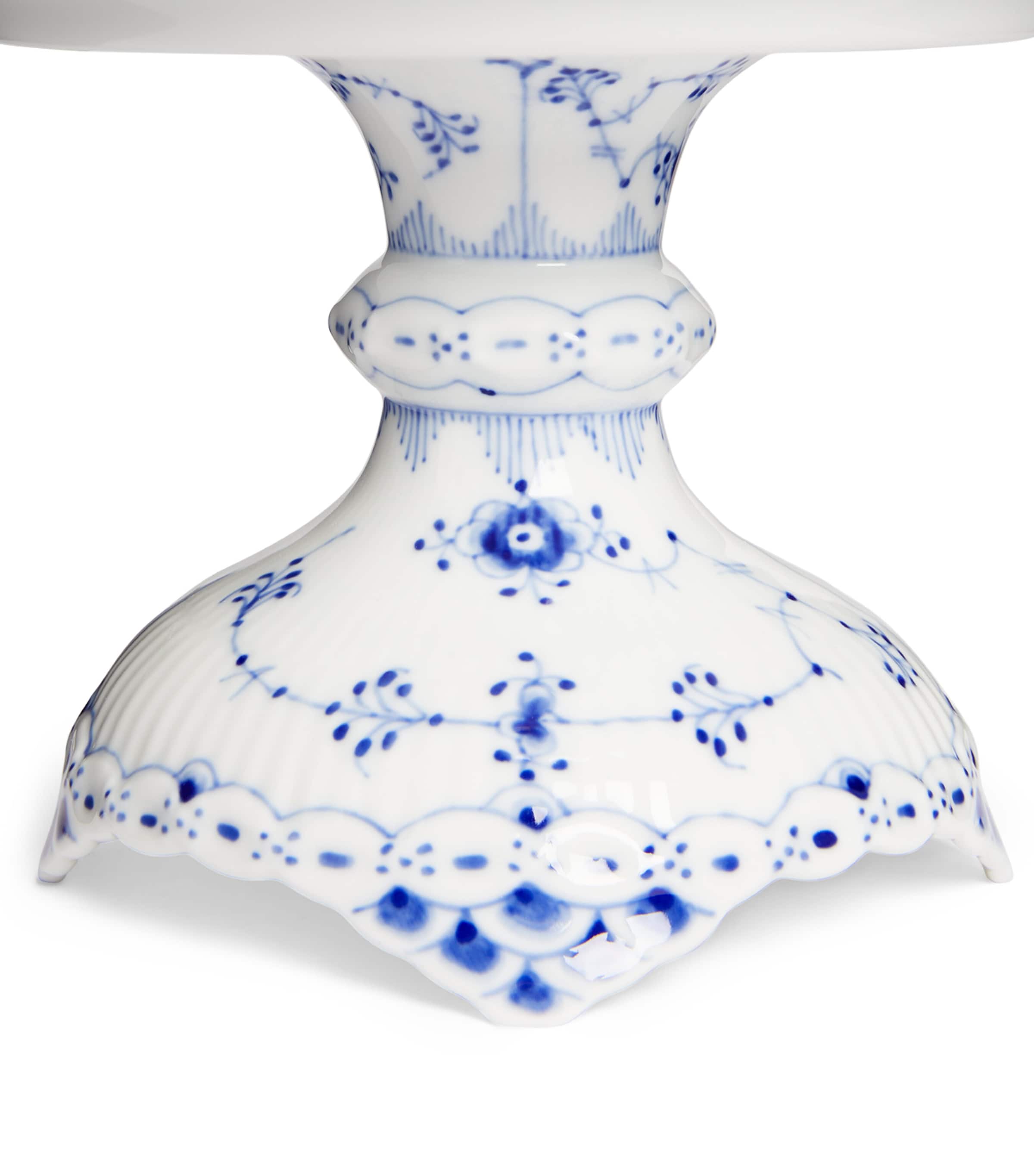 Blue Fluted Half Lace Footed Bowl BLUE Image 3