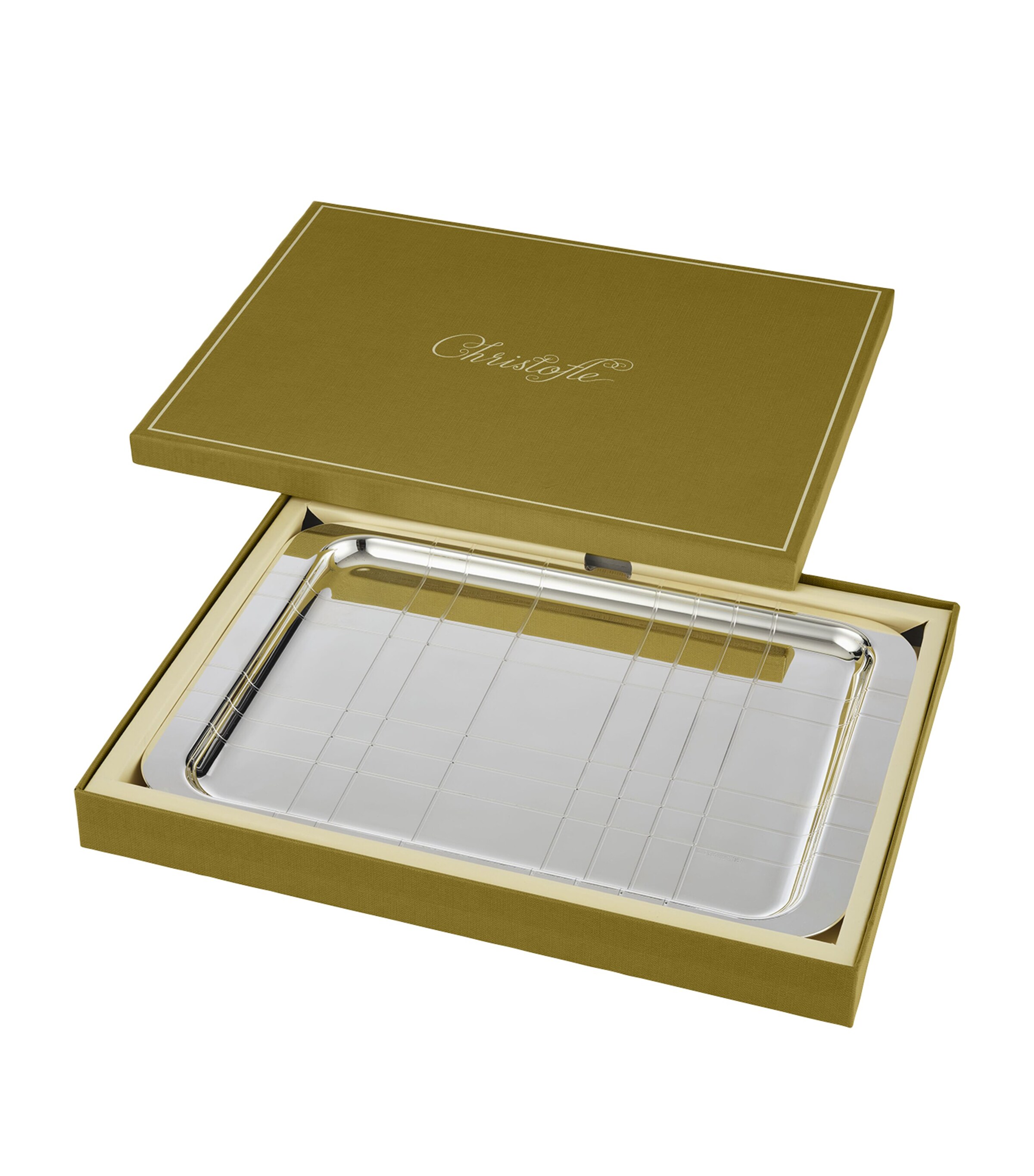Christofle Silver-Plated Graphik Tray (30cm x 20cm) Silver Image 5