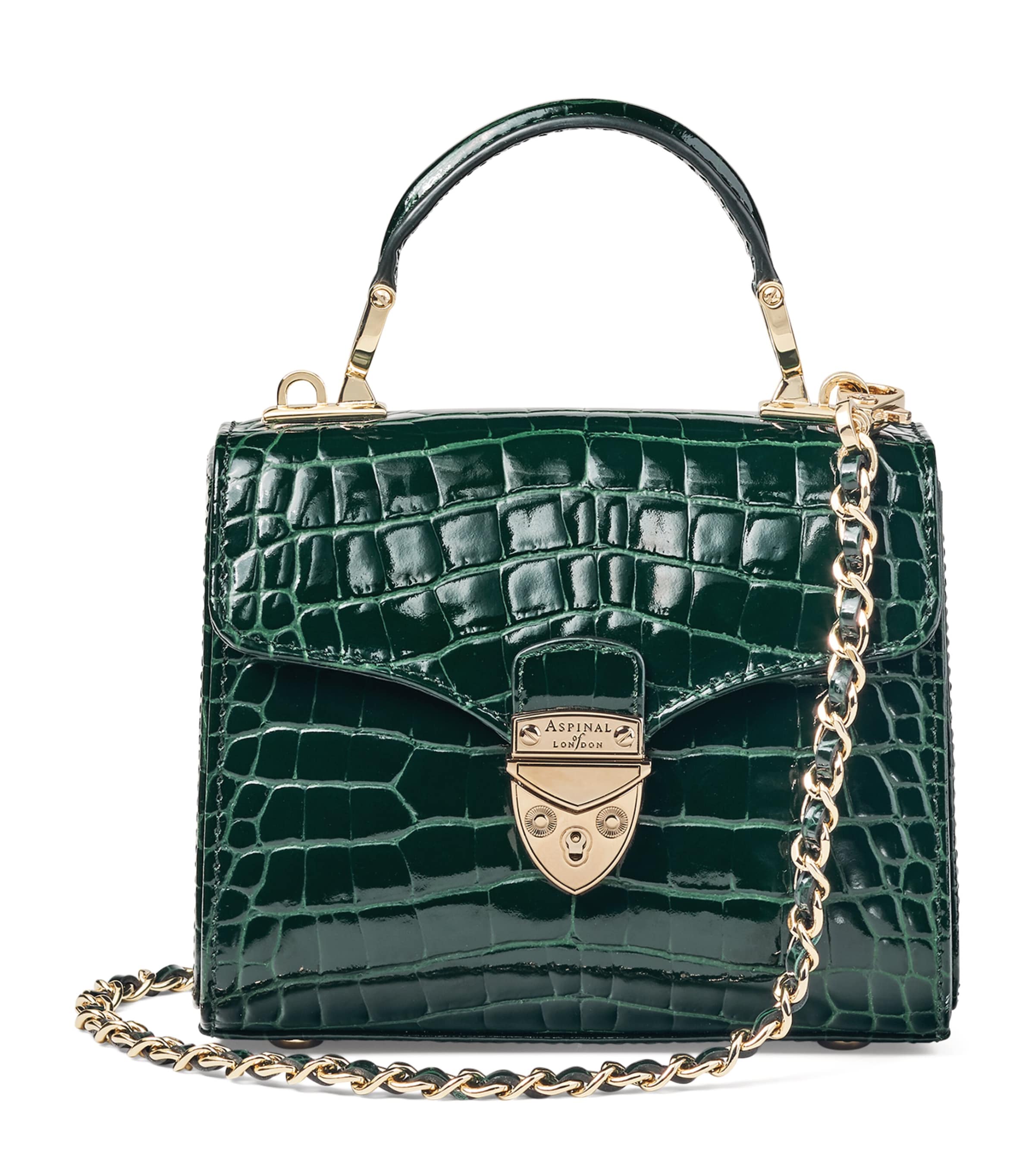 Aspinal Of London Mini Mayfair Top-handle Bag In Green