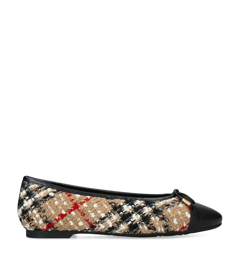 Burberry Bouclé Check Highgate Ballet Flats Beige Comb Image 1