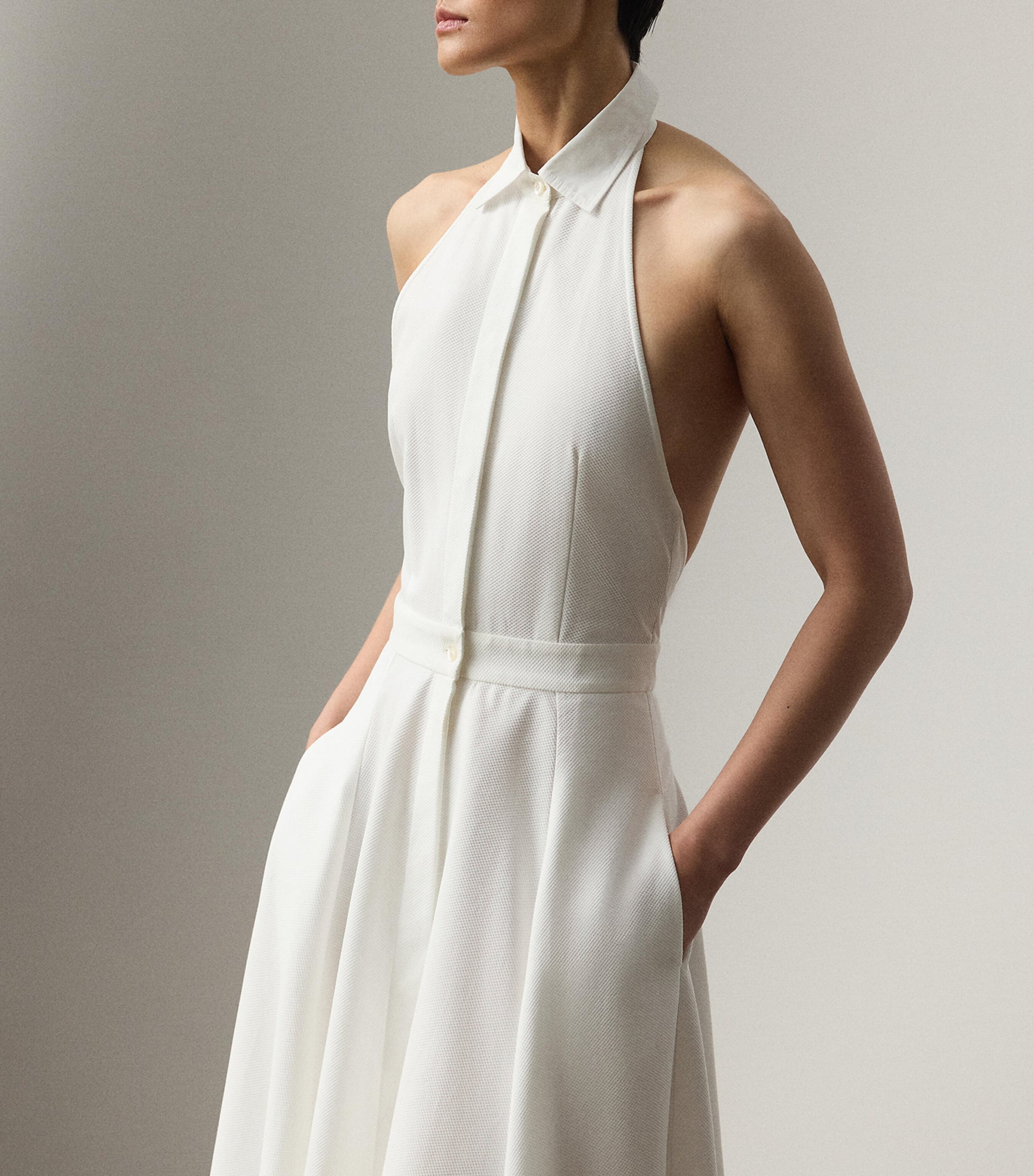 Cotton Piqué Eldred Maxi Dress WHITE Image 2