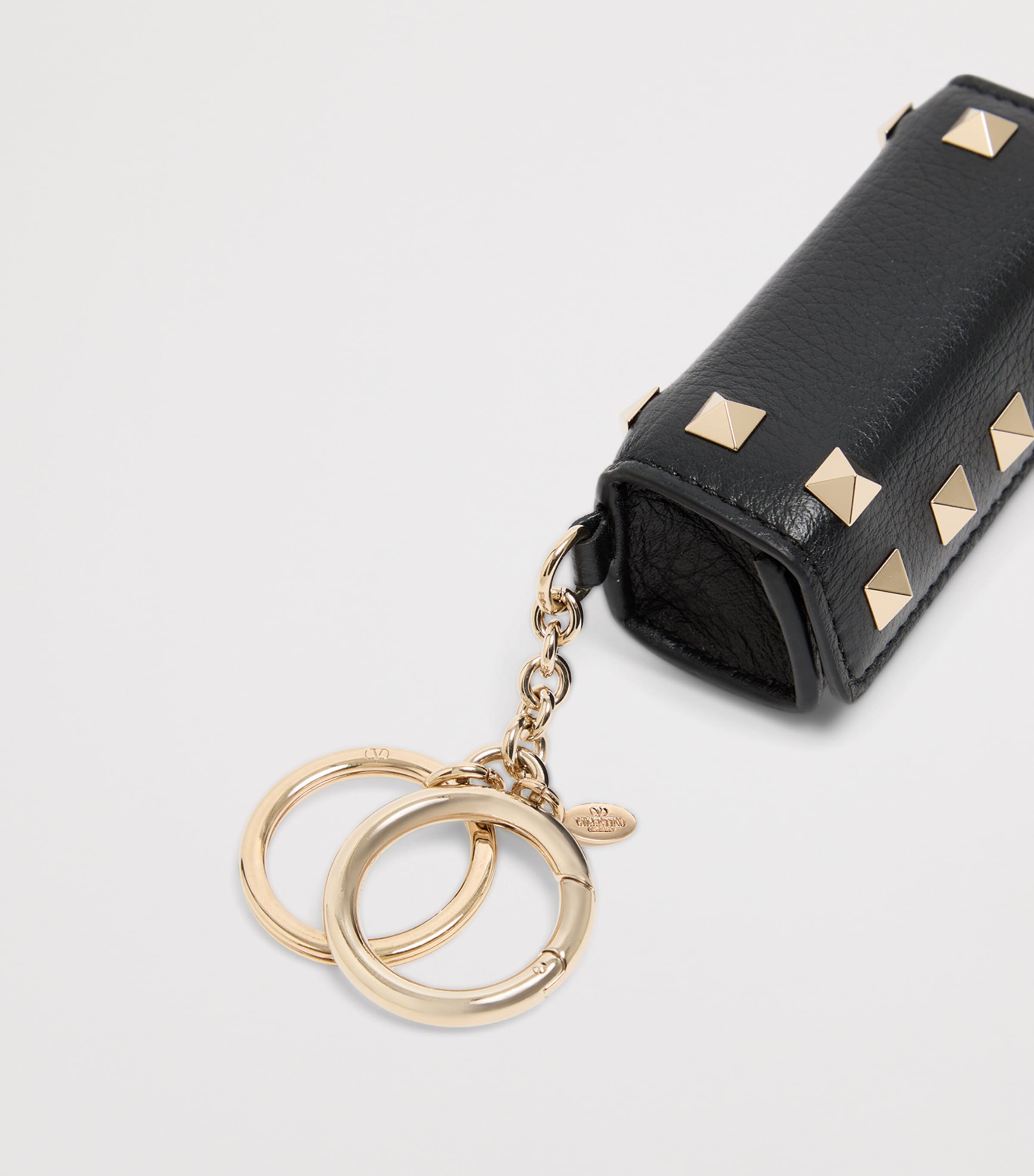 Valentino Garavani Leather Rockstud Lipstick Case Keyring Image 5