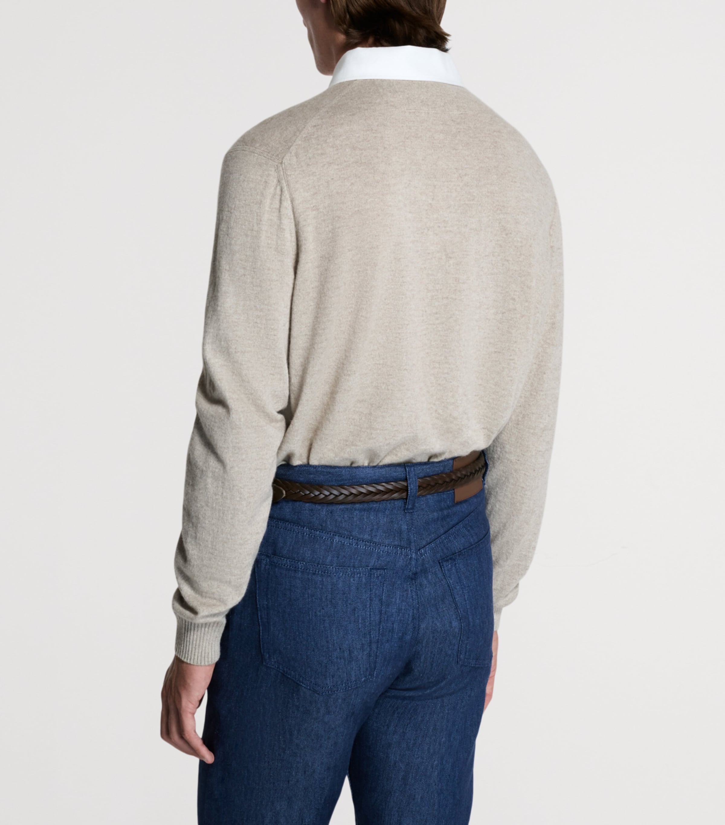Dunhill Mens Knitted Rugby Sweater Natural Image 3