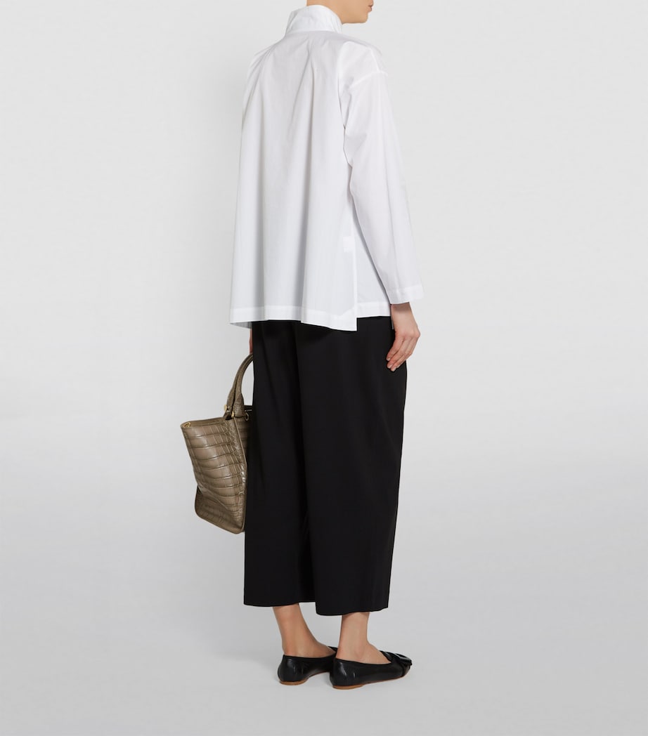 A-Line Stand-Collar Shirt WHITE Image 12