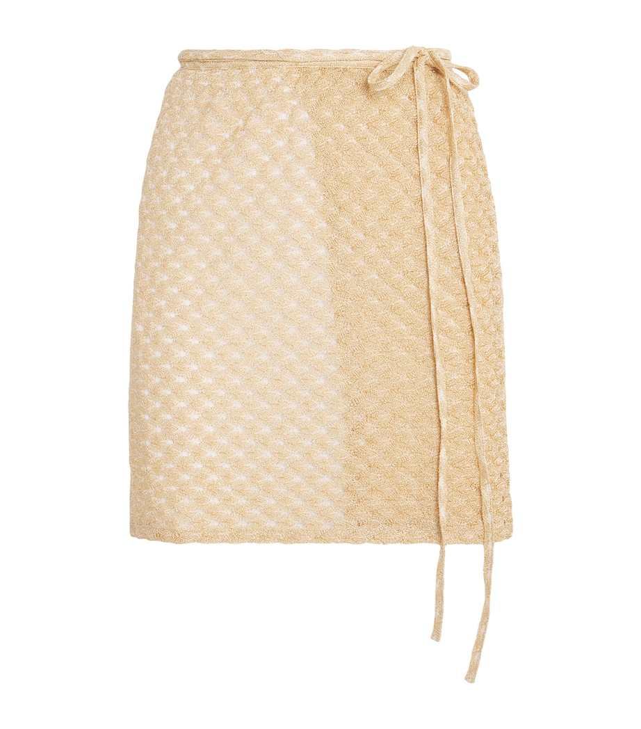 Metallic Tie Mini Skirt S10BYGOLD Image 1