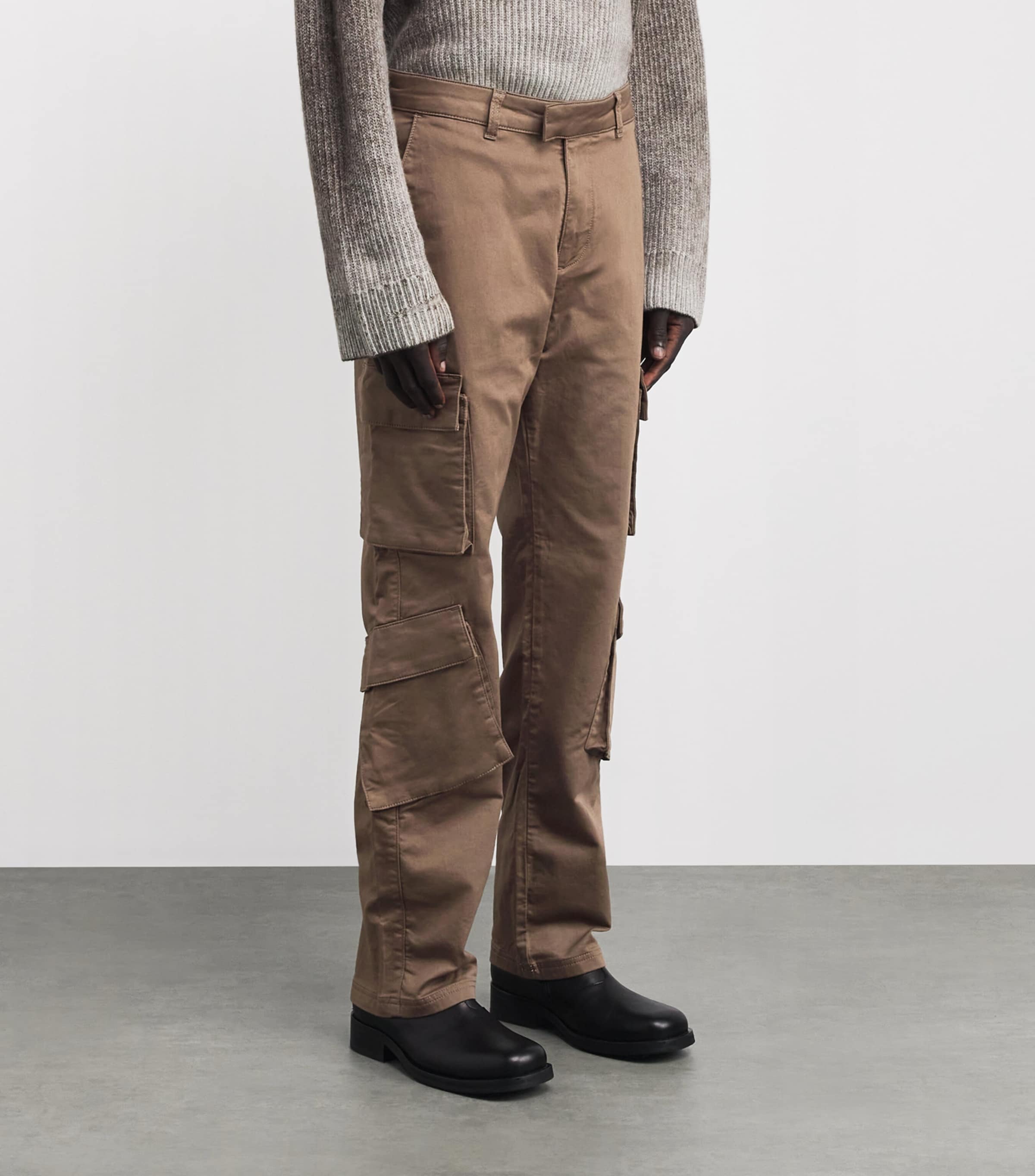 Cotton Cargo Pocket Trousers CLOVE Image 3