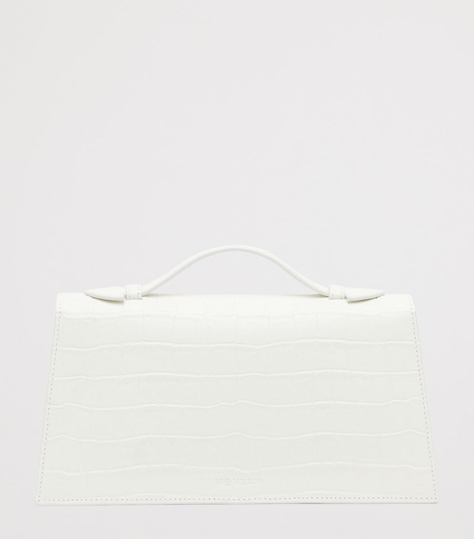 McQueen Croc-Embossed Skull Top-Handle Bag Image 4