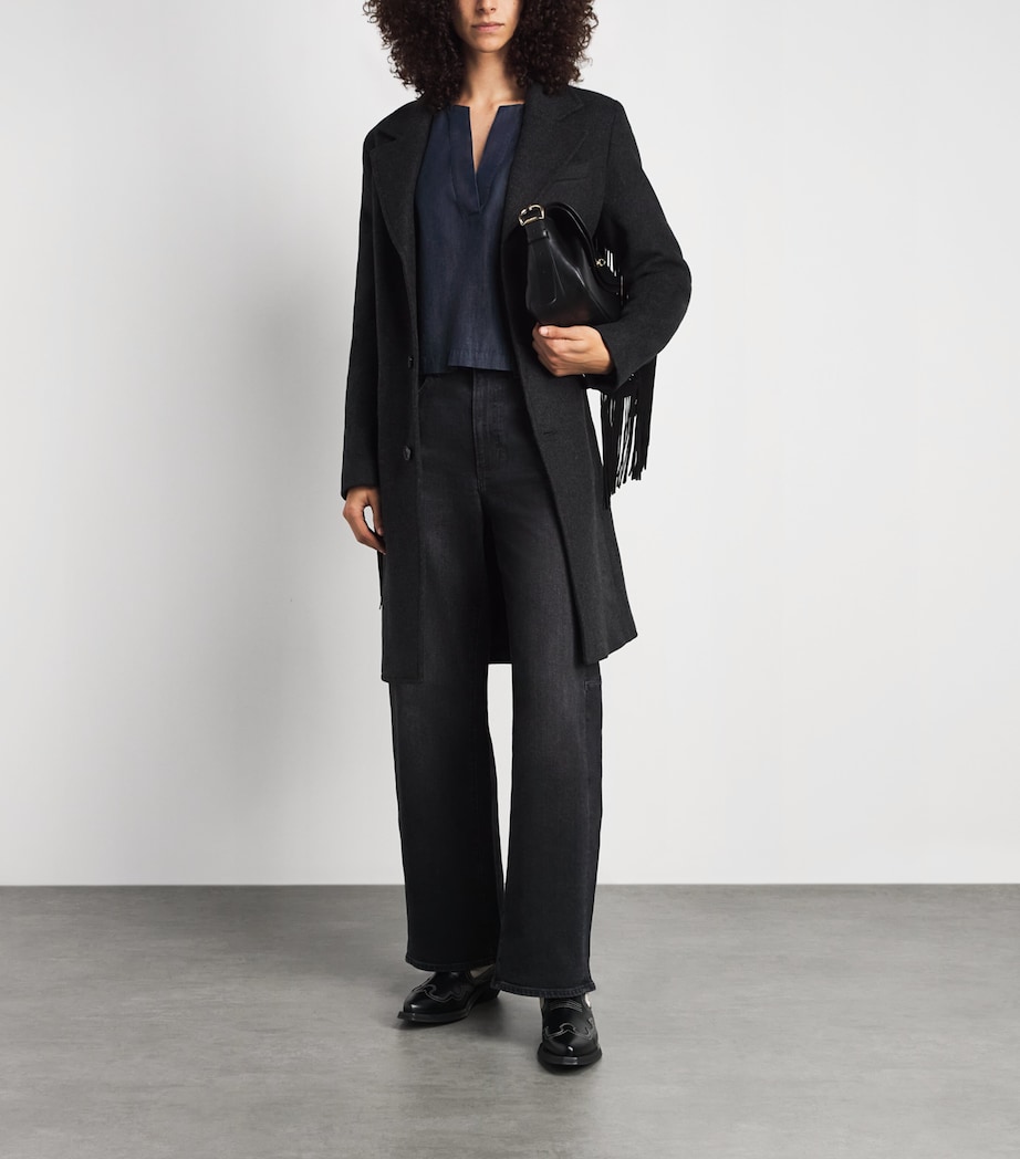 FRAME Womens Denim The Off Duty Popover Blouse Rinse Image 2