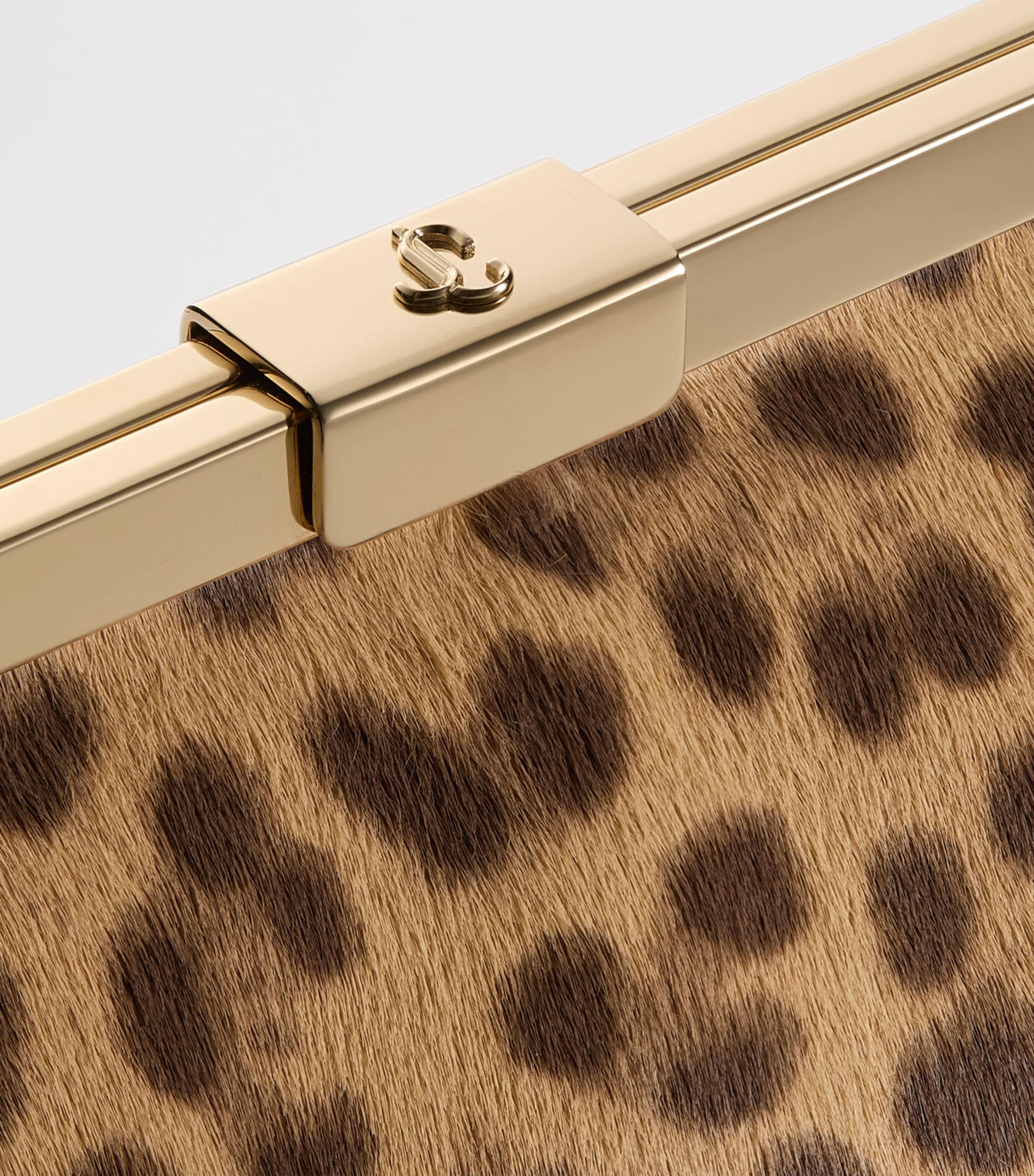 Leopard Print Ganache Clutch Bag NATURAL/LIGHT GOLD Image 3