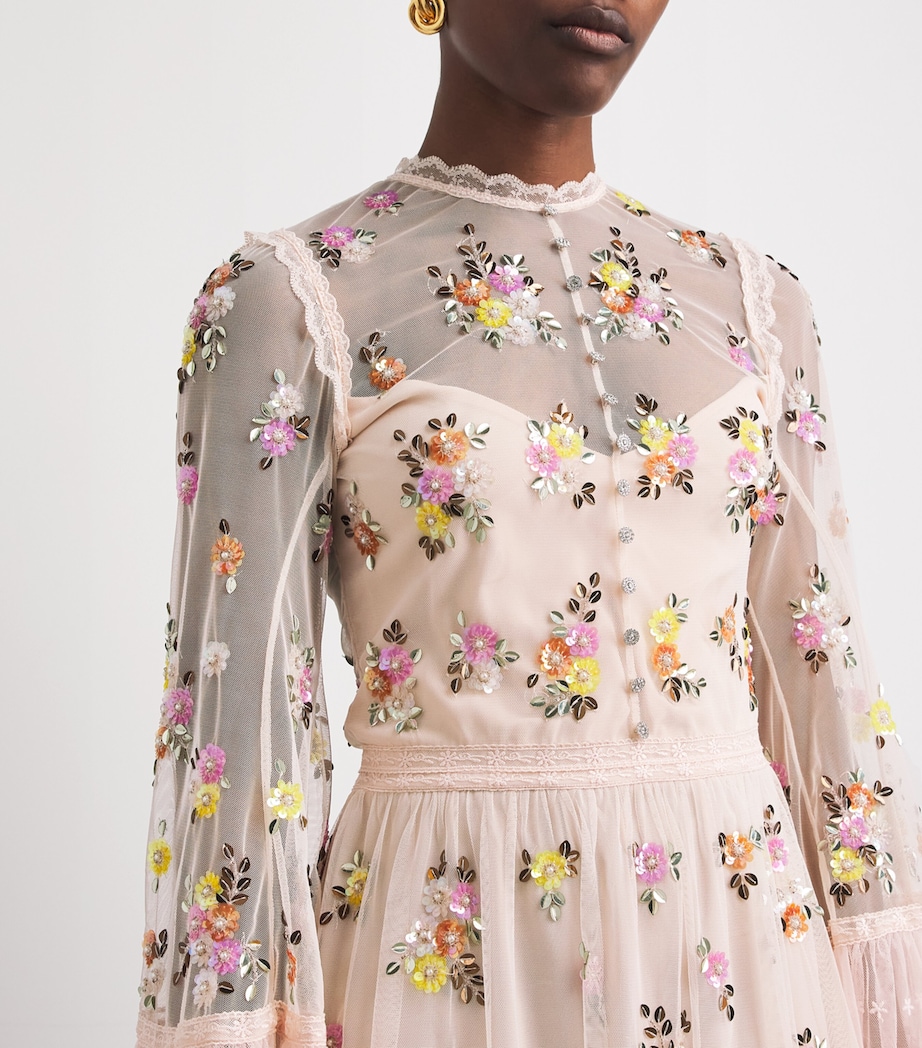 Alice+Olivia Womens Embellished Allegra Mini Dress Pale Pink Image 5