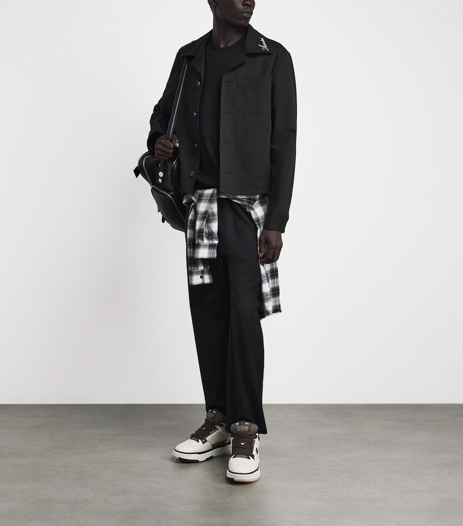 AMIRI Mens Cotton Script Shacket Black Image 2