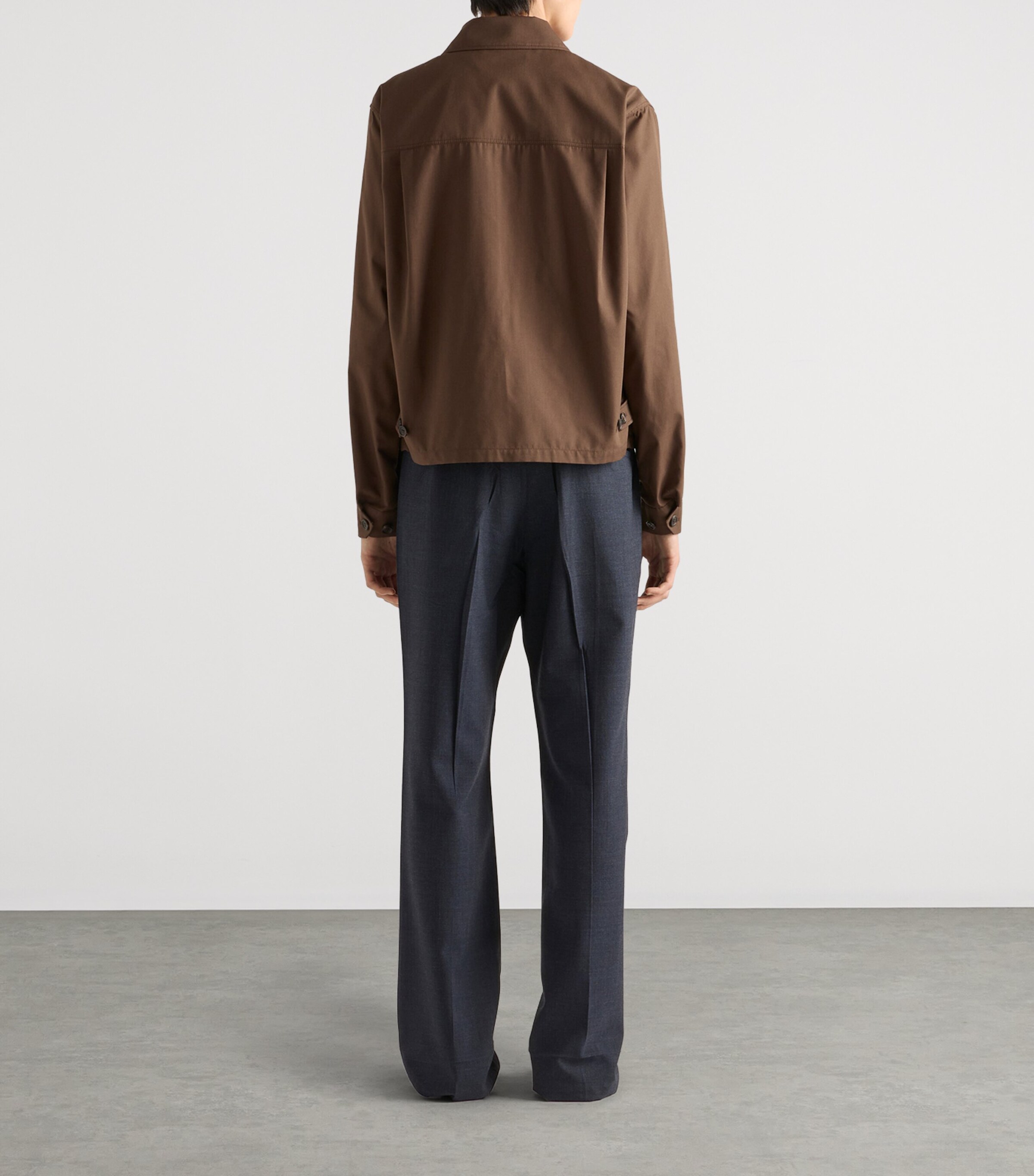 Technical Cotton Zip-Up Blouson Jacket F0192 Image 5