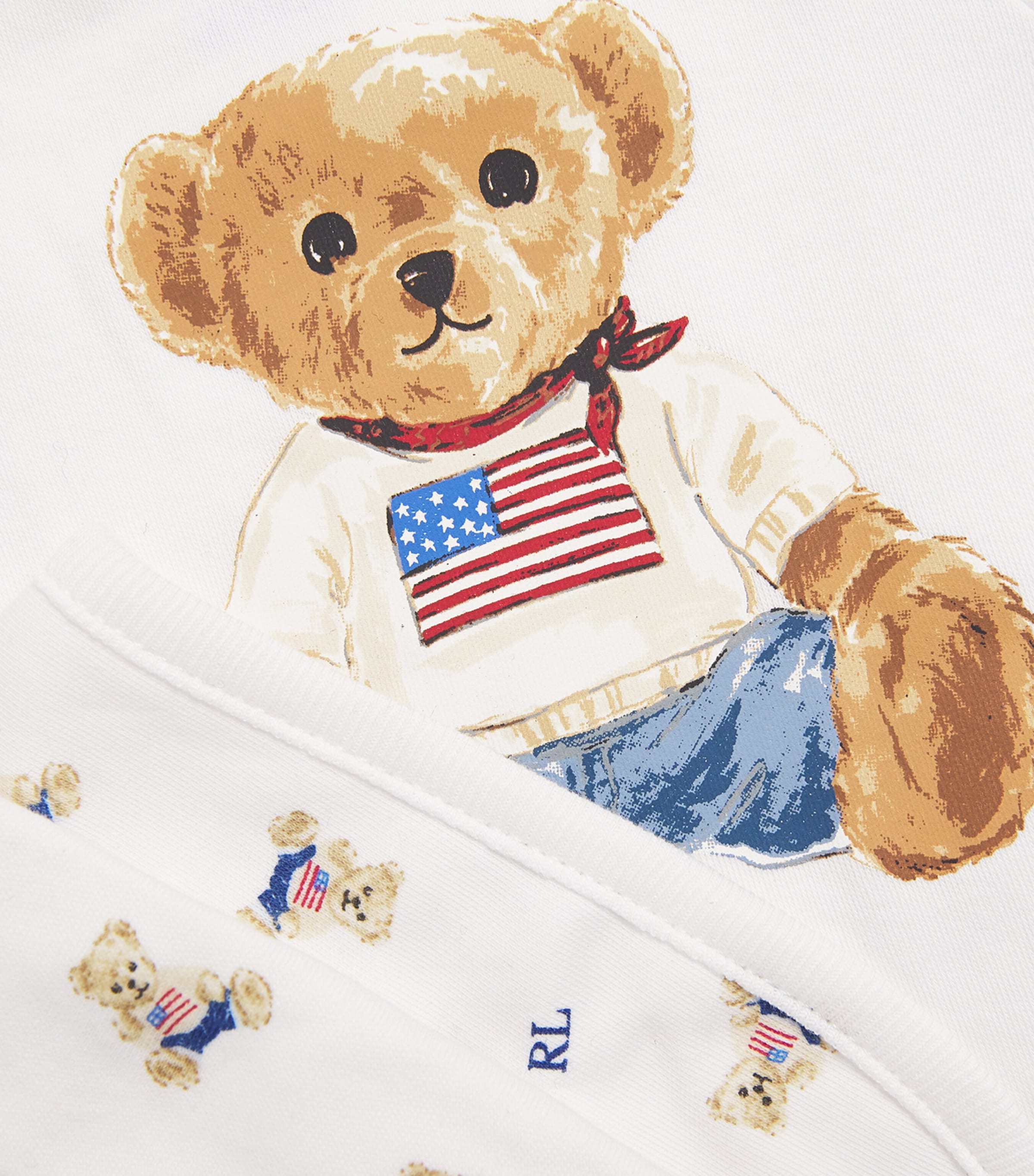 Ralph Lauren Kids Polo Bear Bodysuit, Hat and Bib Gift Set (3-9 Months) White Mu Image 4