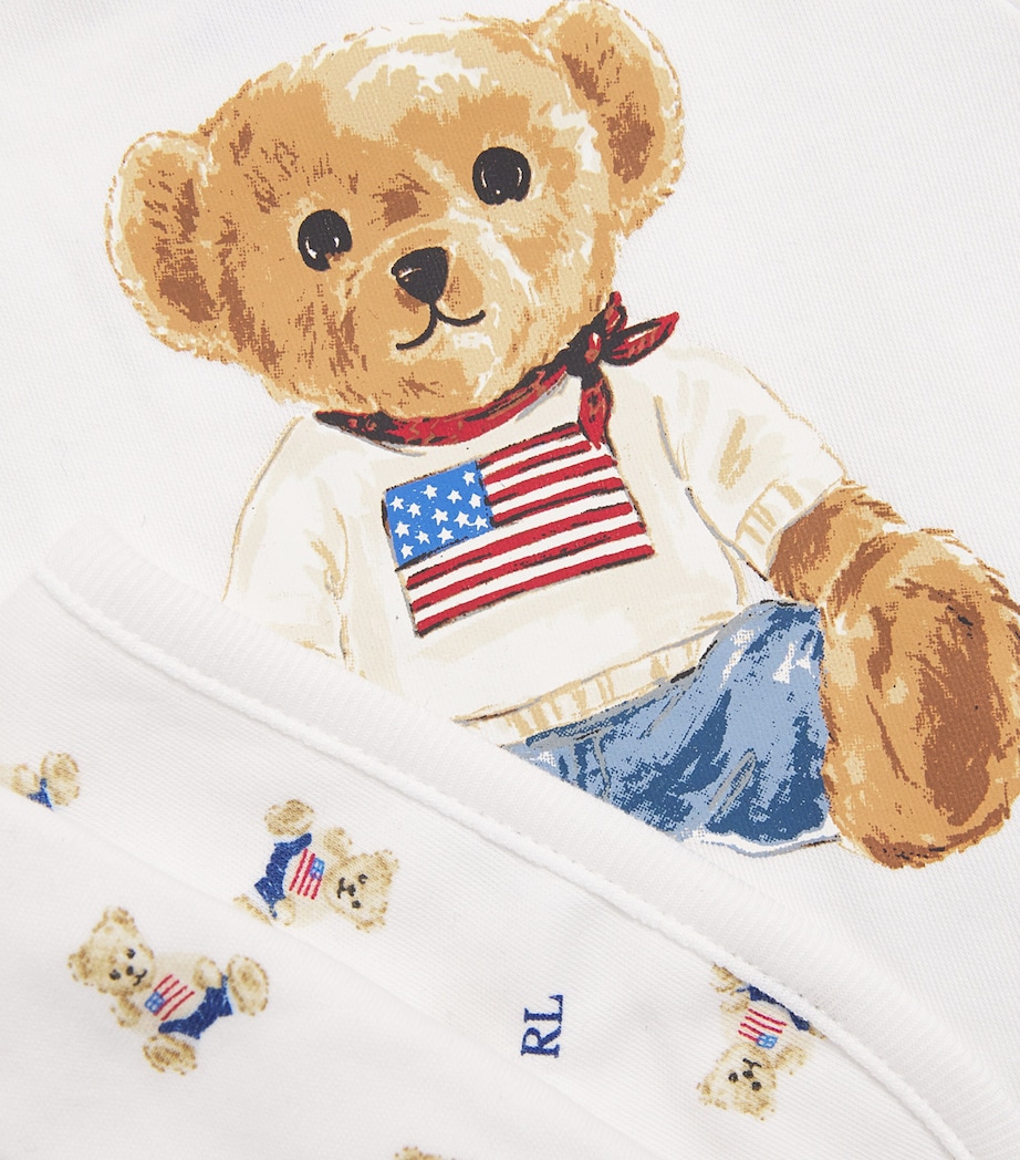 Ralph Lauren Kids Polo Bear Bodysuit, Hat and Bib Gift Set (3-9 Months) White Mu Image 4