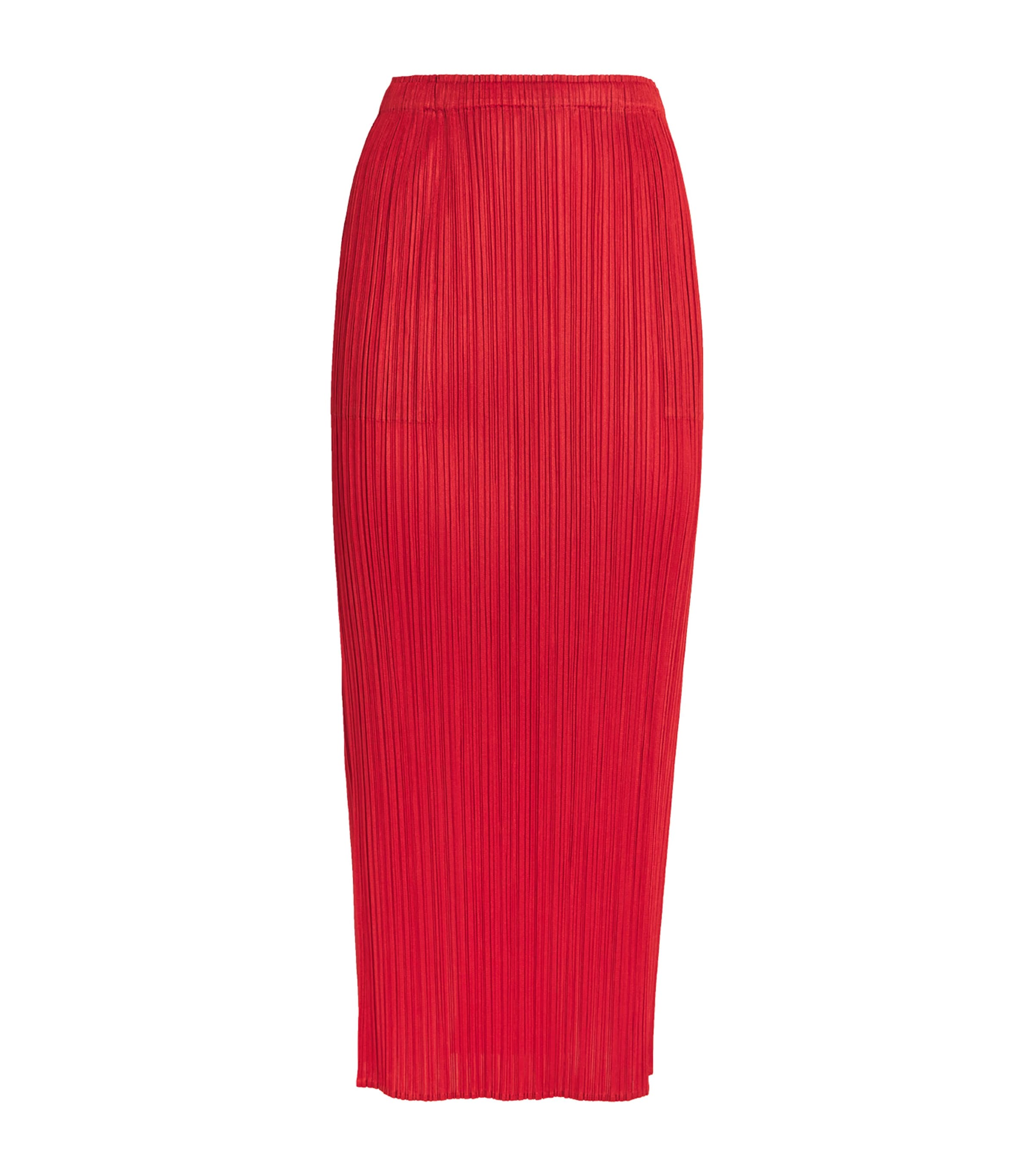 Shop Issey Miyake Basics Midi Skirt In Red