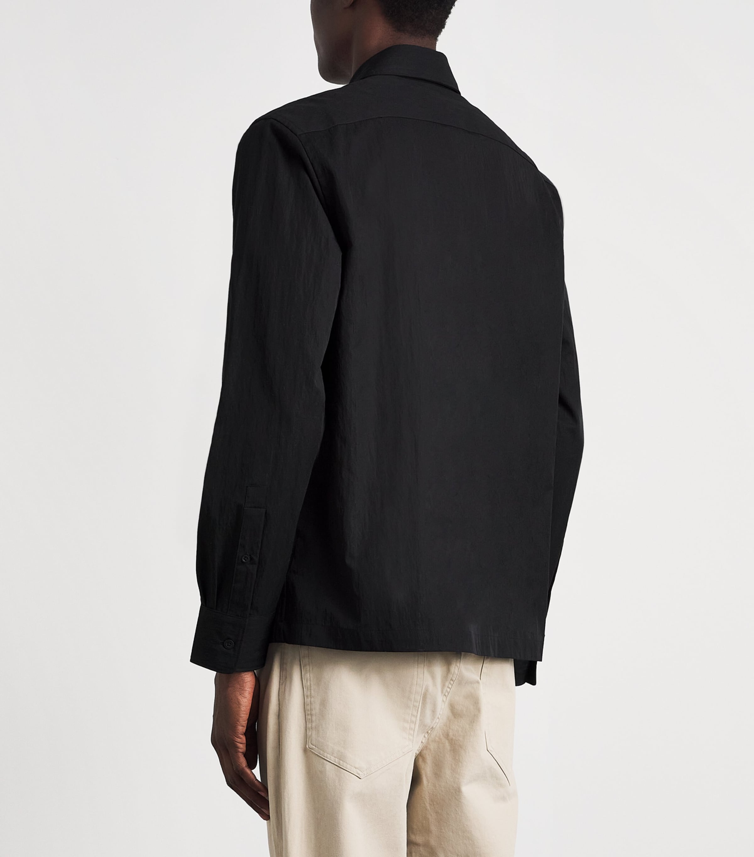 Vince Mens Zip-Up Shacket Black Image 5