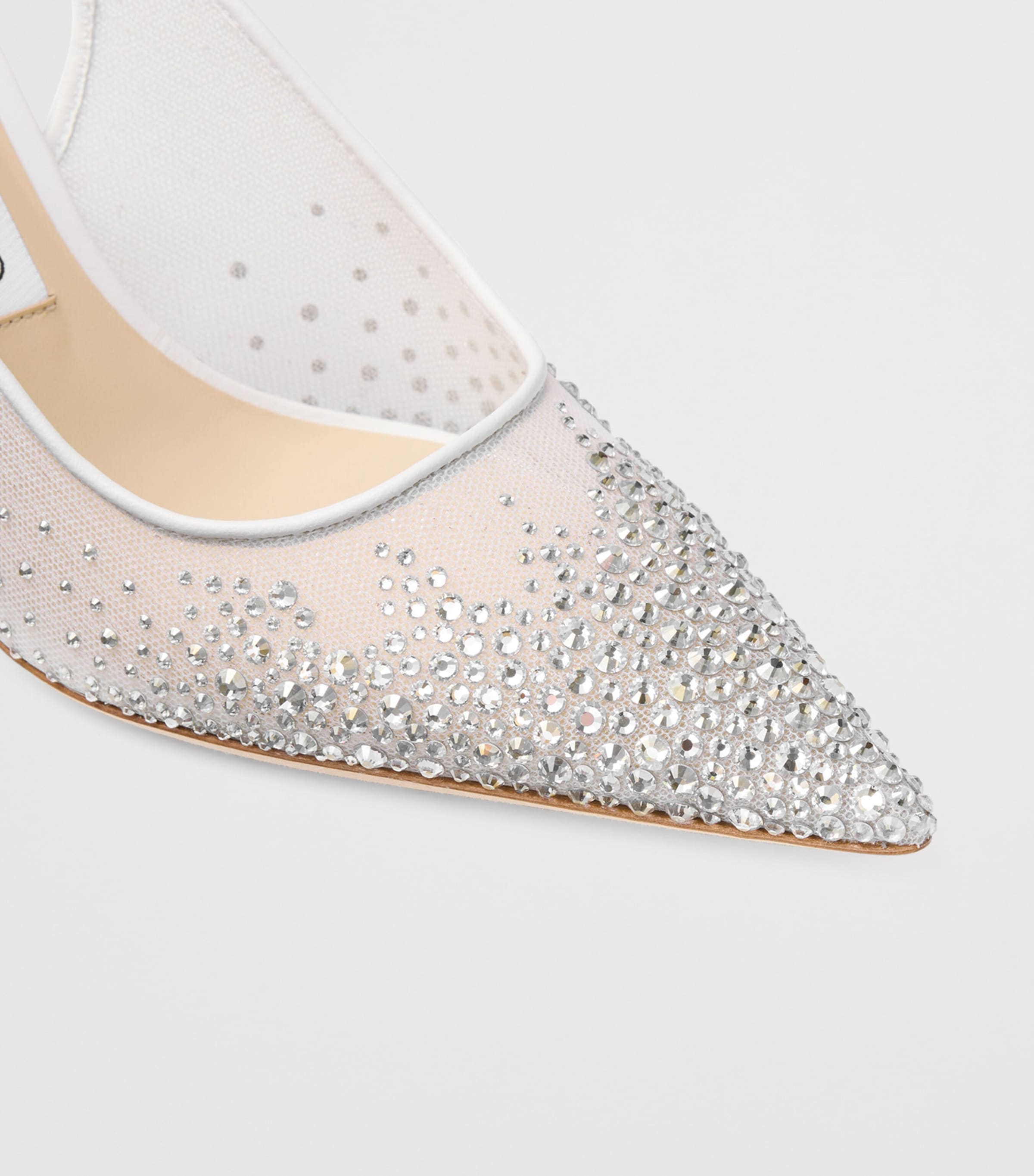 Jimmy Choo Love 85 Embellished Slingback Pumps White/crystal Image 6