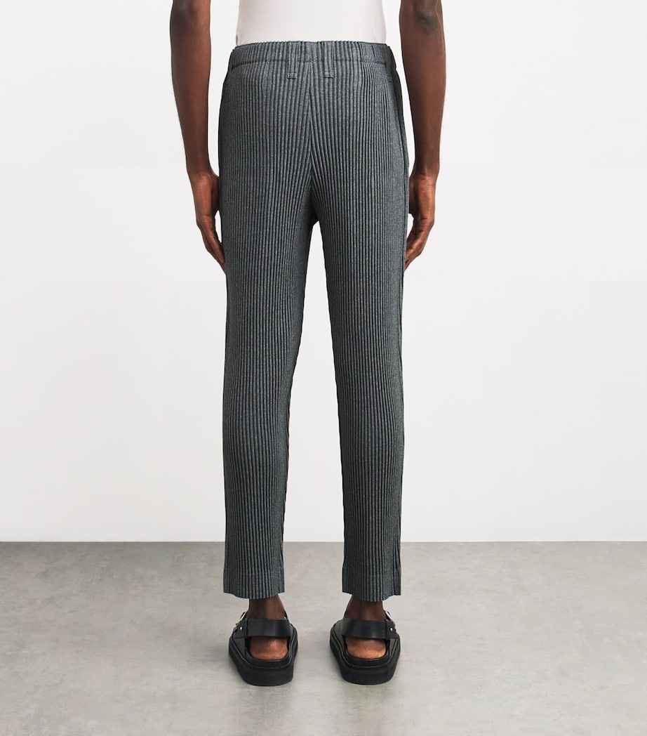 Homme Plissé Issey Miyake Mens Pleated Tailored Trousers Gray Image 4