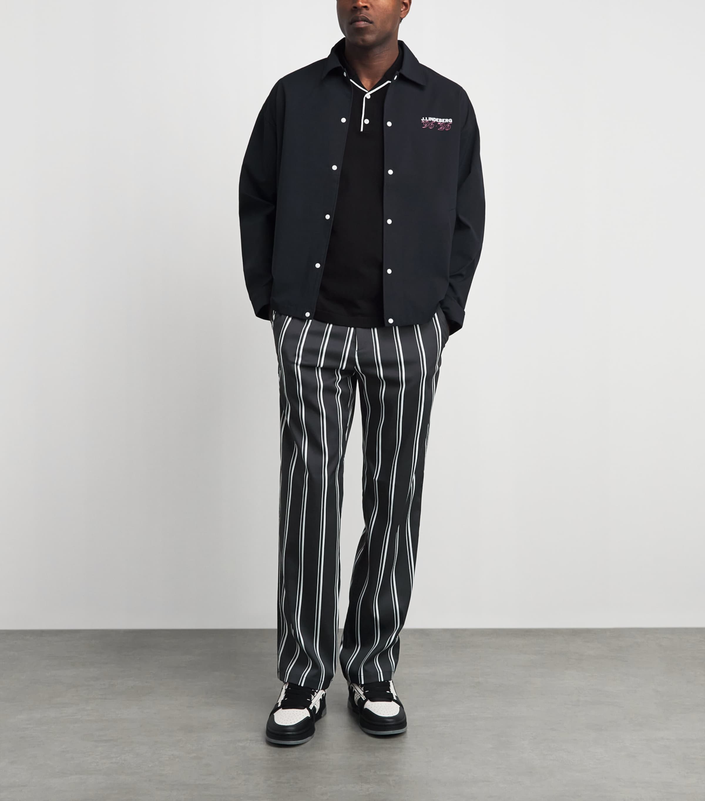 J Lindeberg Mens 30Y Devyn Stripe Golf Trousers Stripe Image 2