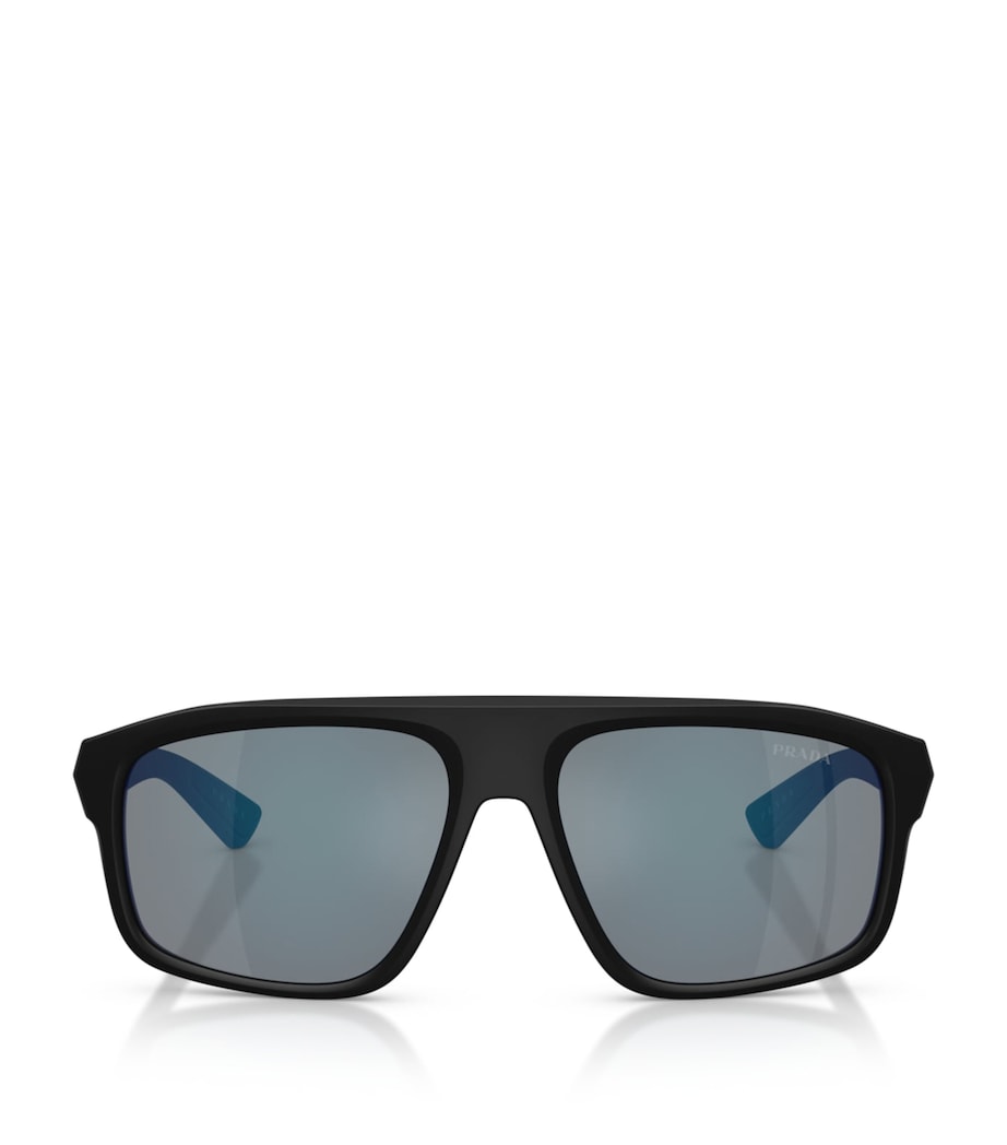 Prada Linea Rossa Injected B02S Aviator Sunglasses Black Image 1