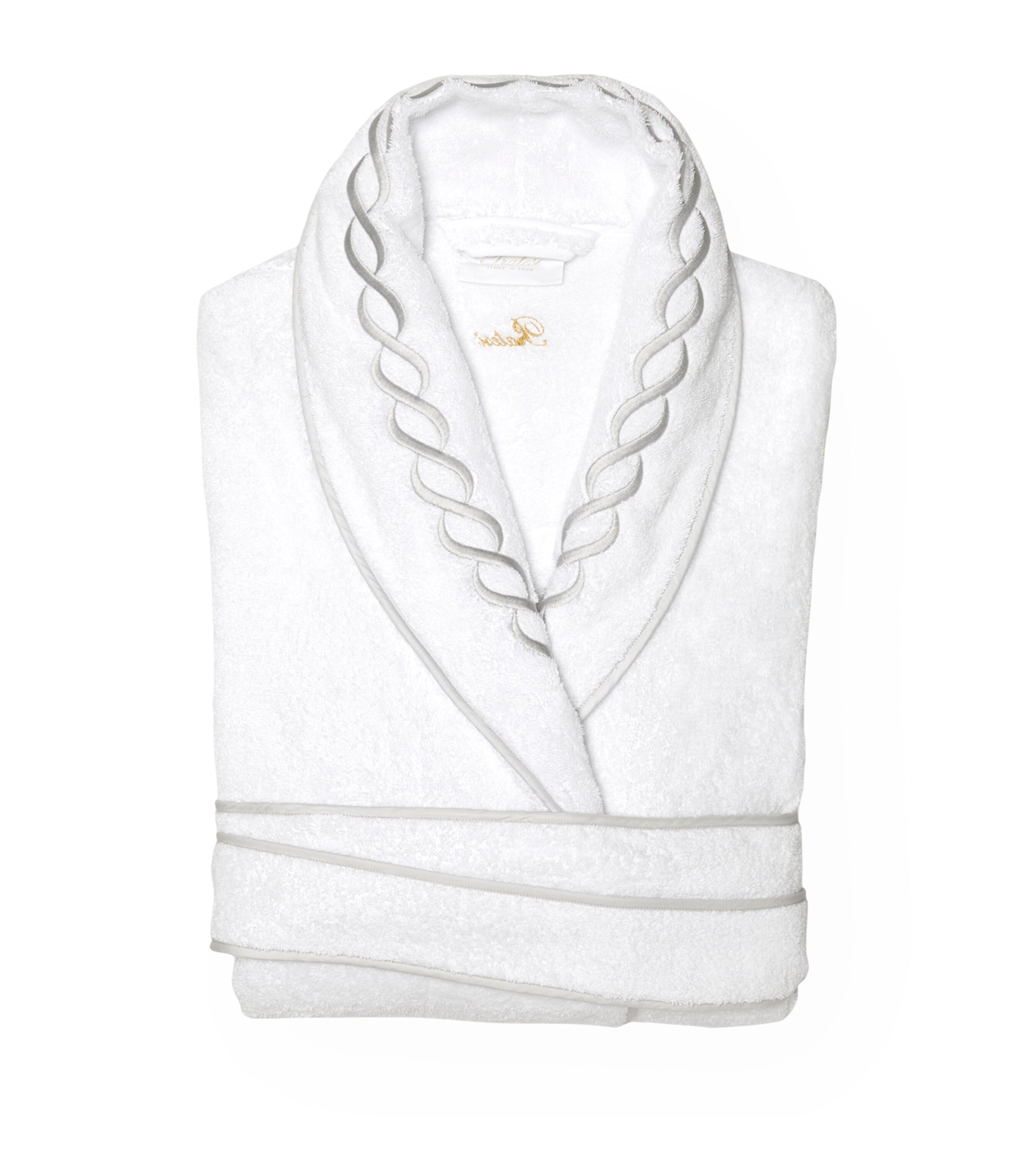 Pratesi Cotton Treccia Bathrobe In Grey