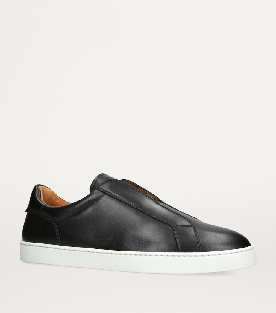 Leather Laceless Sneakers BLACK Image 3