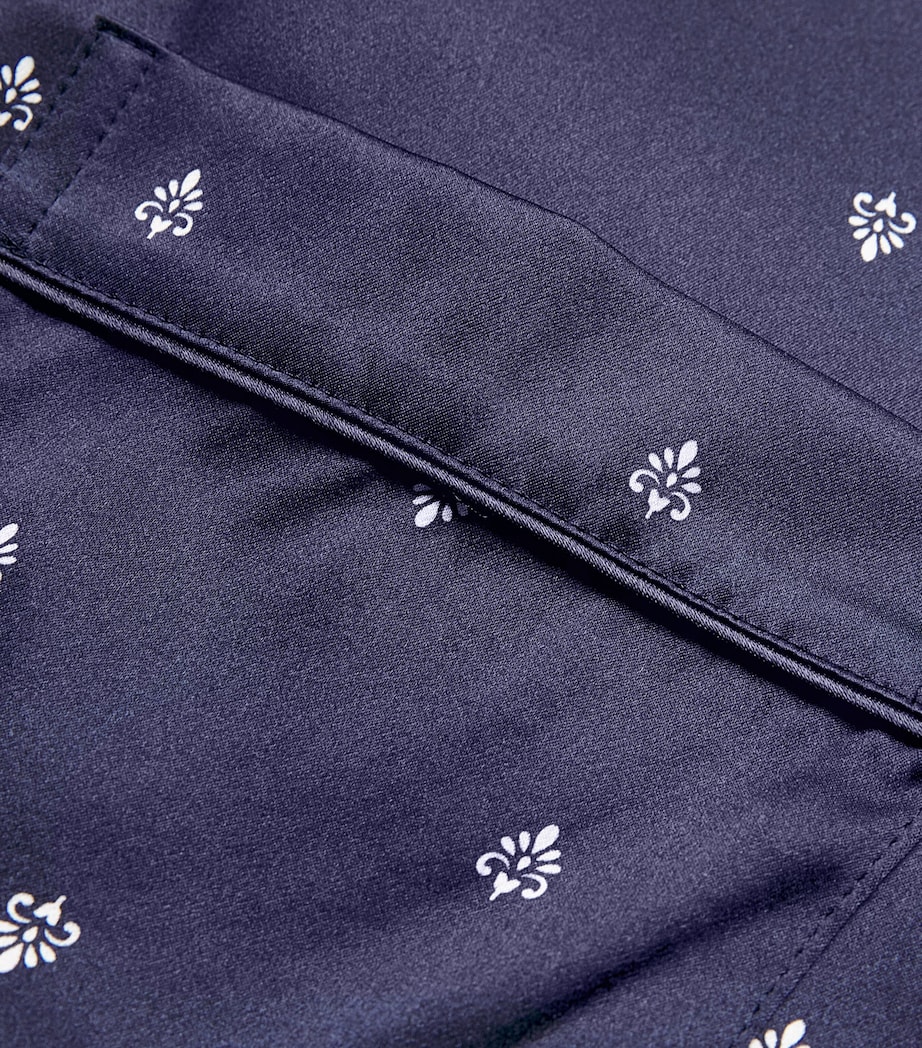 Silk Paisley Print Pyjama Set NAVY Image 5