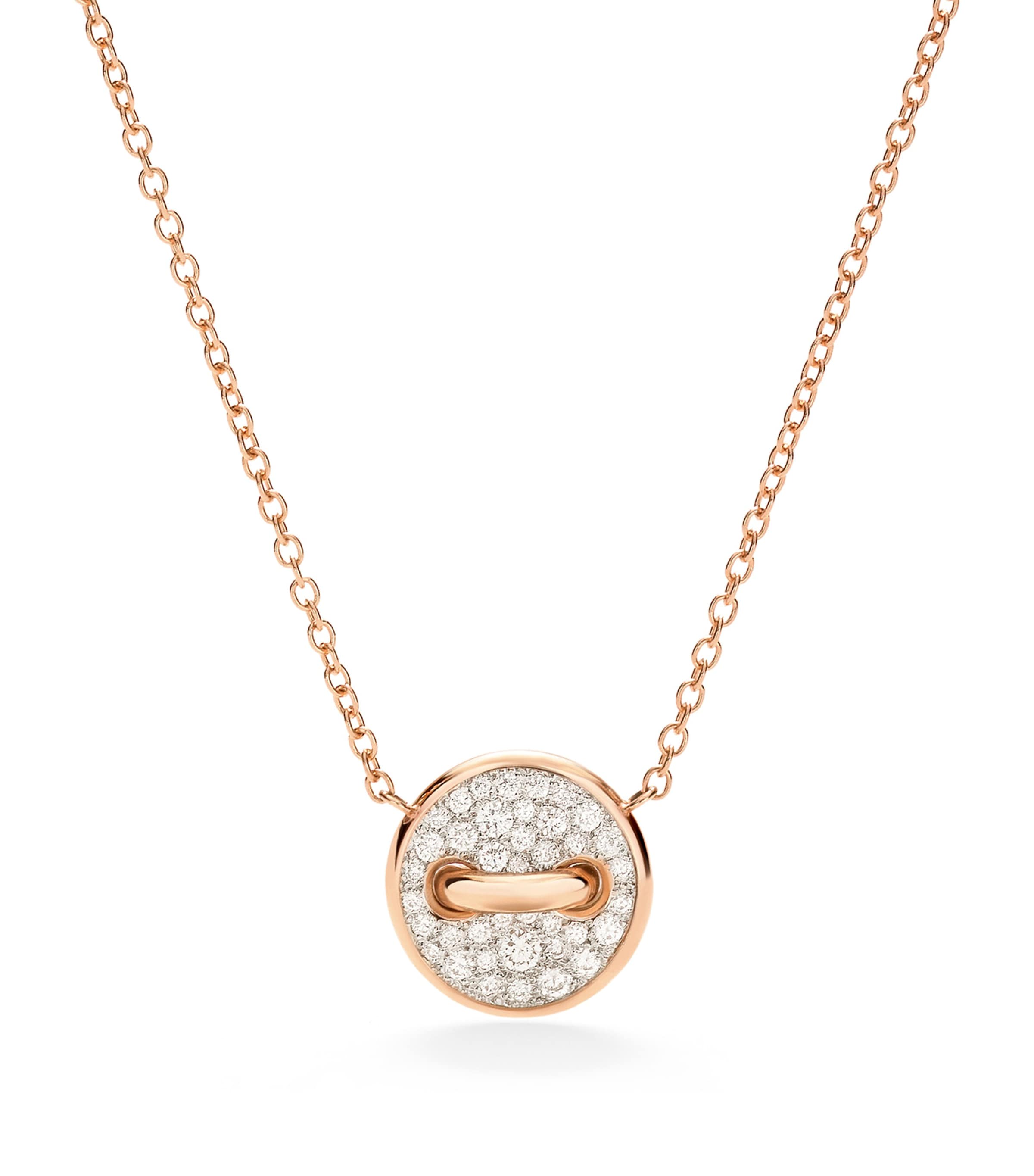 Pomellato Rose Gold, Diamond And Mother-of-pearl Pom Pom Dot Necklace In Rose Gold