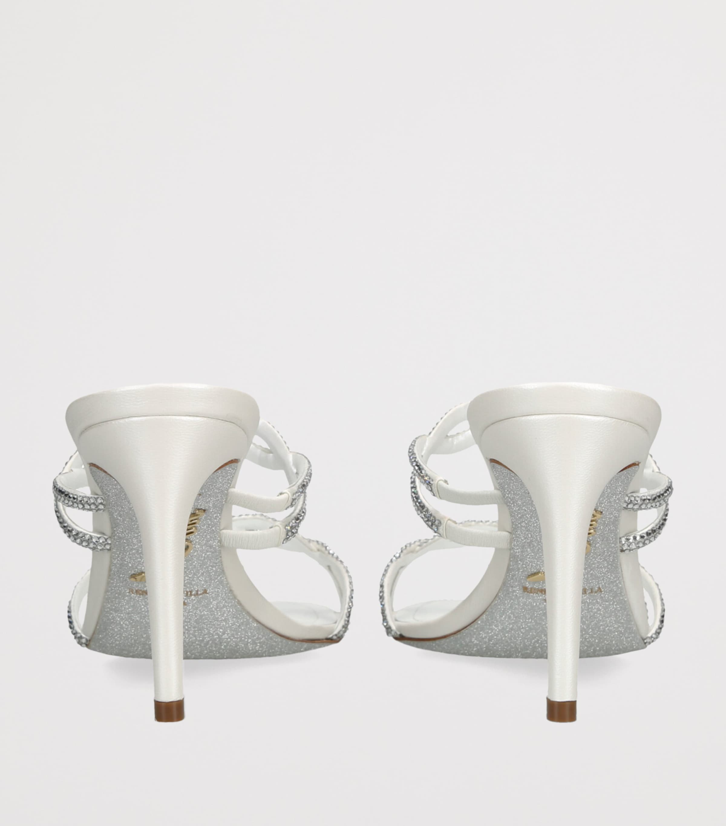 Satin Crystal-Embellished Braid Heeled Sandal 80 WHITE Image 2