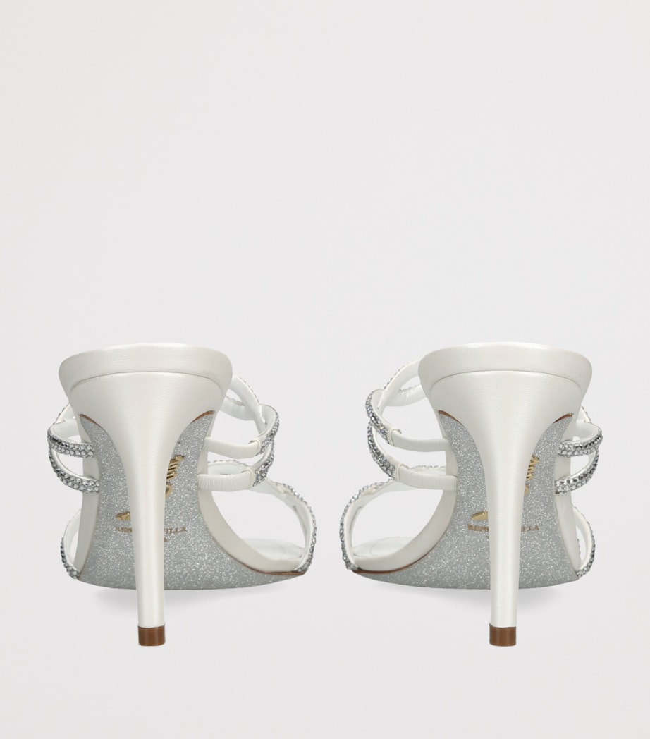 Satin Crystal-Embellished Braid Heeled Sandal 80 WHITE Image 2