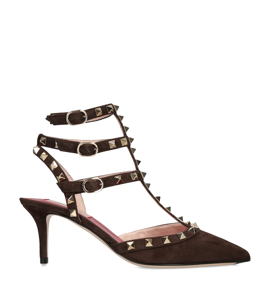 Valentino Garavani Suede Rockstud Pumps 65 Dark Brown Image 1