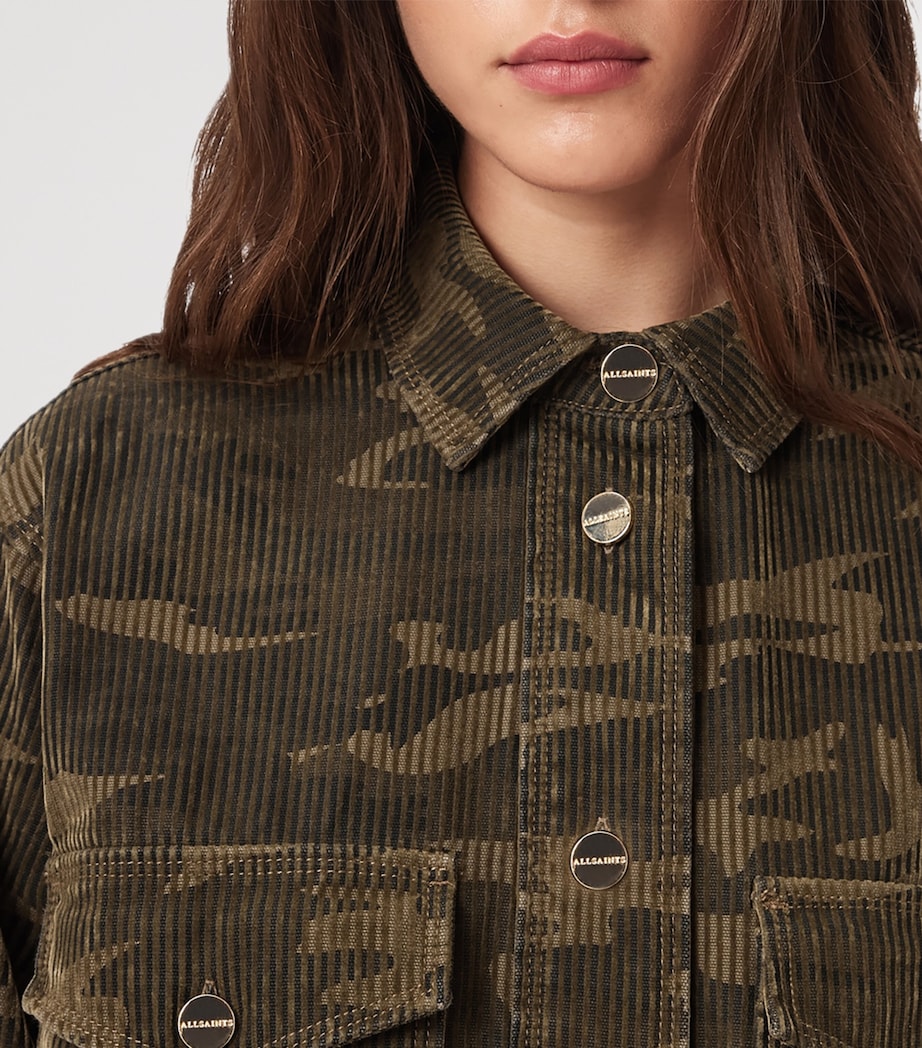 Denim Faye Shirt Dress CAMO GREEN Image 6