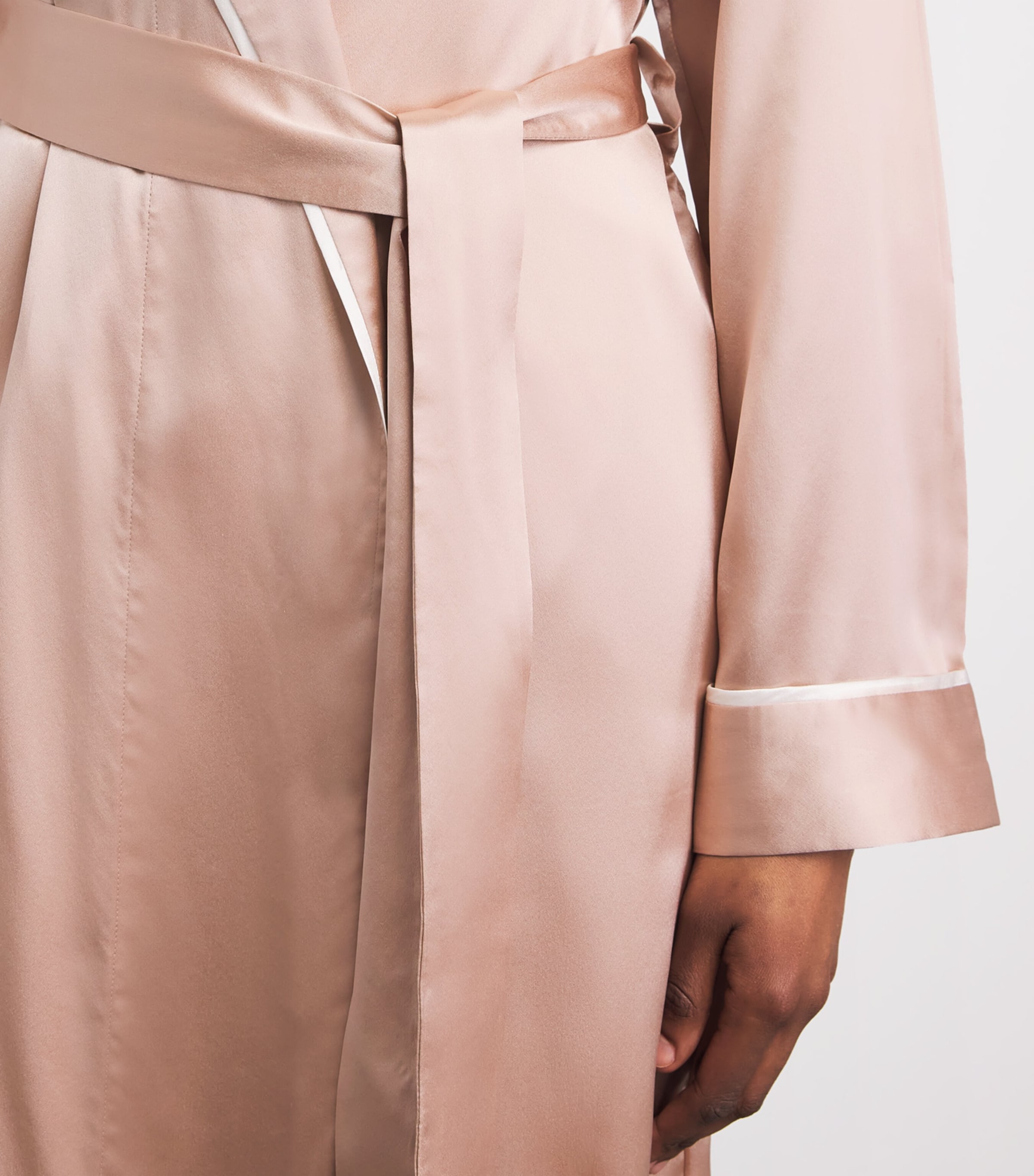 Derek Rose Womens Silk Bailey Robe Pink Image 3