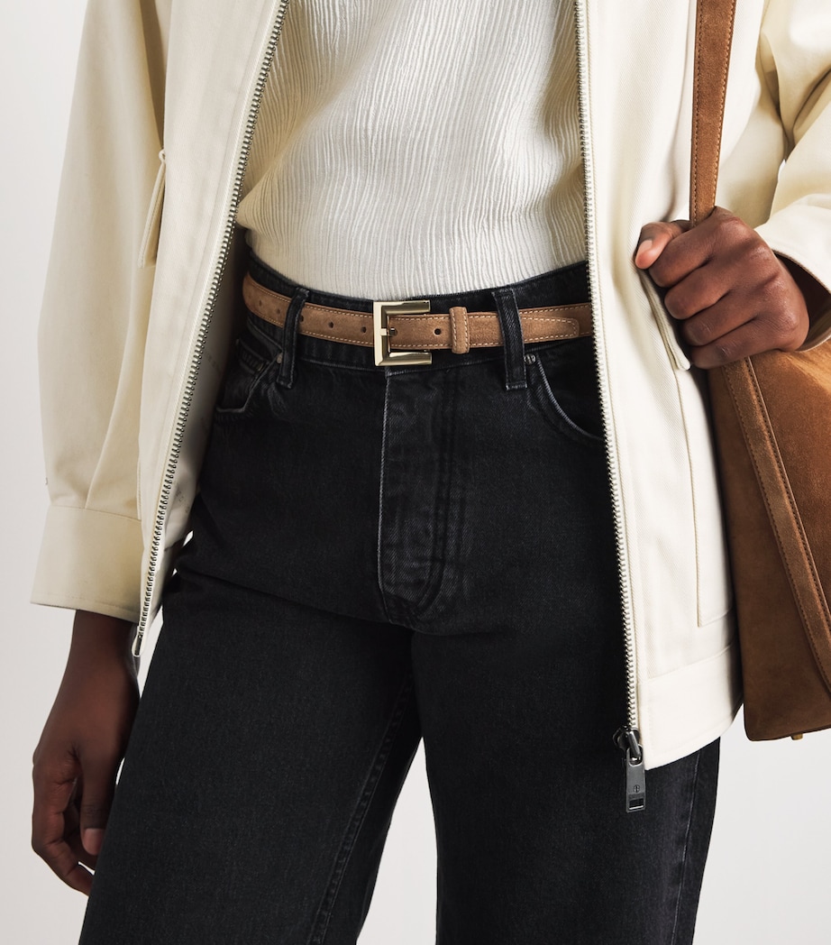 ANINE BING Suede Nicola Belt Brown Image 2