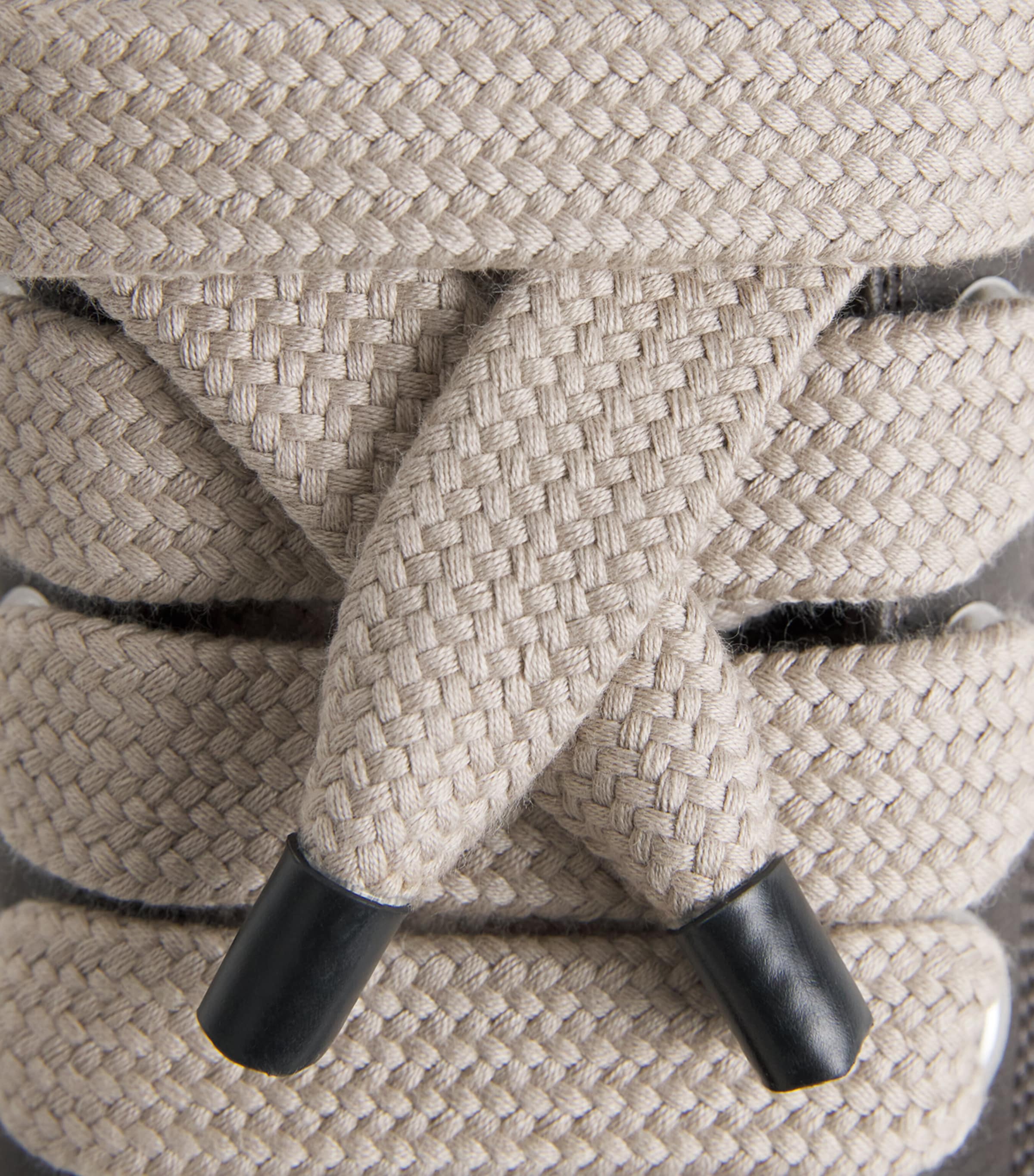 Rick Owens Leather Jumbo-Lace Sneakers Grease/milk Image 8